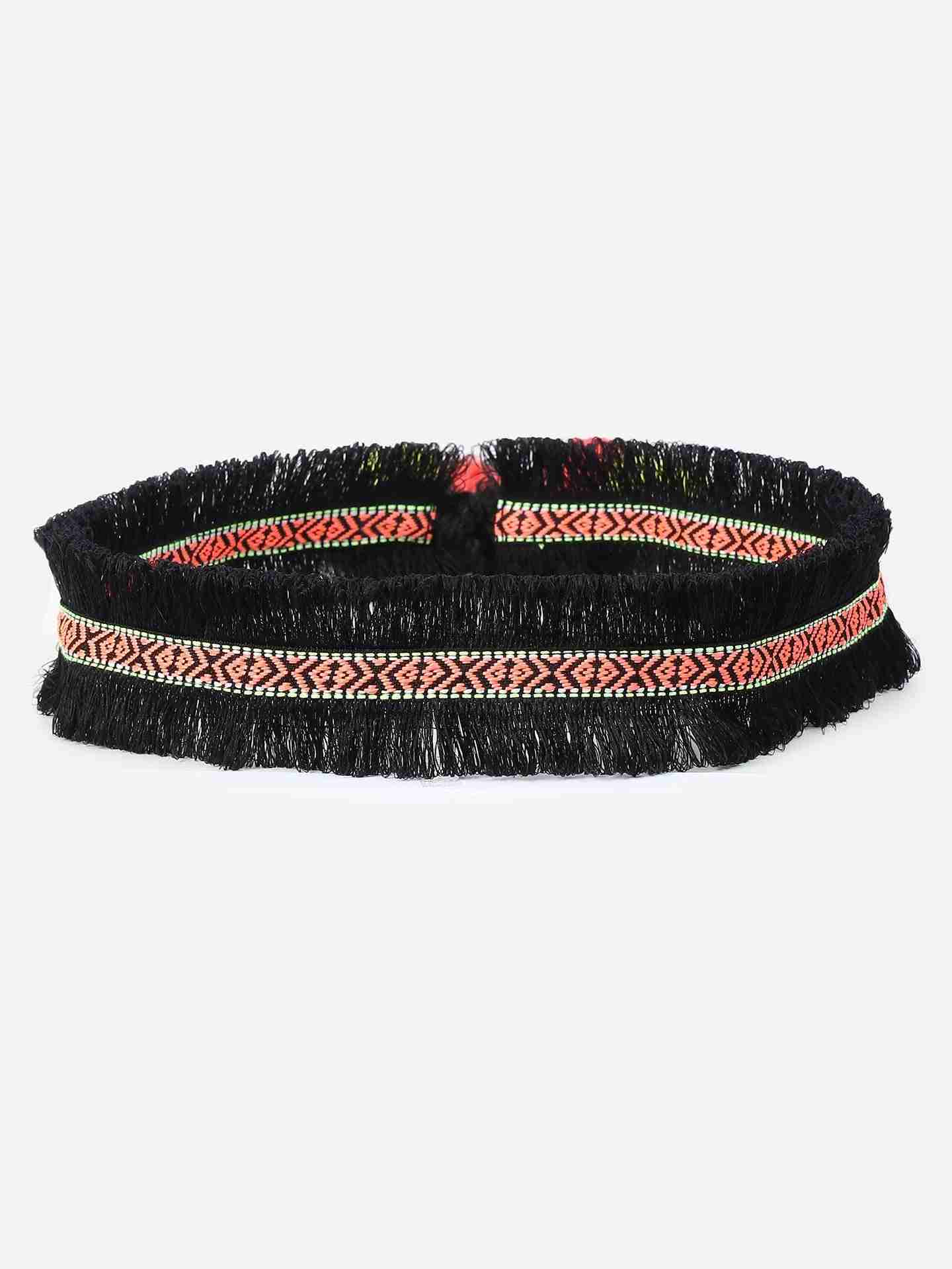 Black Tribal Tie-Up Belt