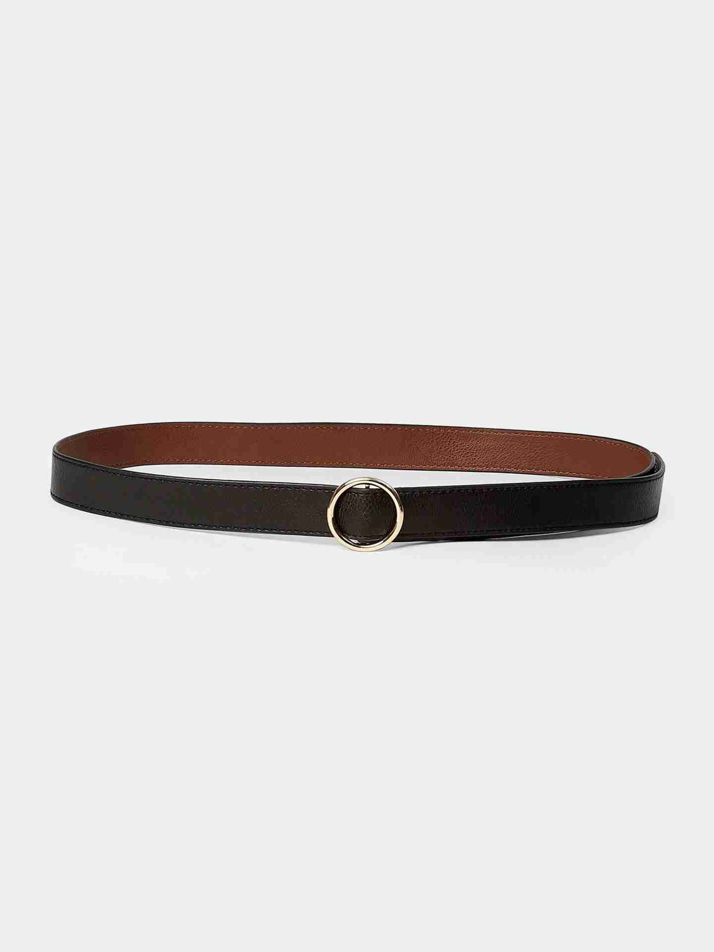Black & Brown Reverse Waist Belt