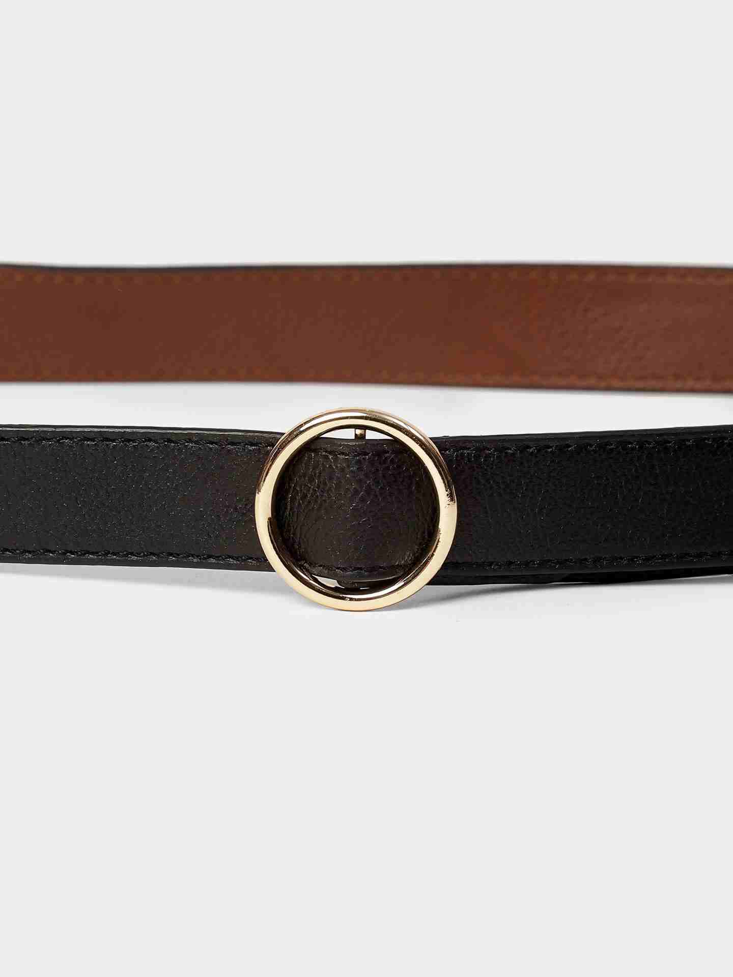 Black & Brown Reverse Waist Belt