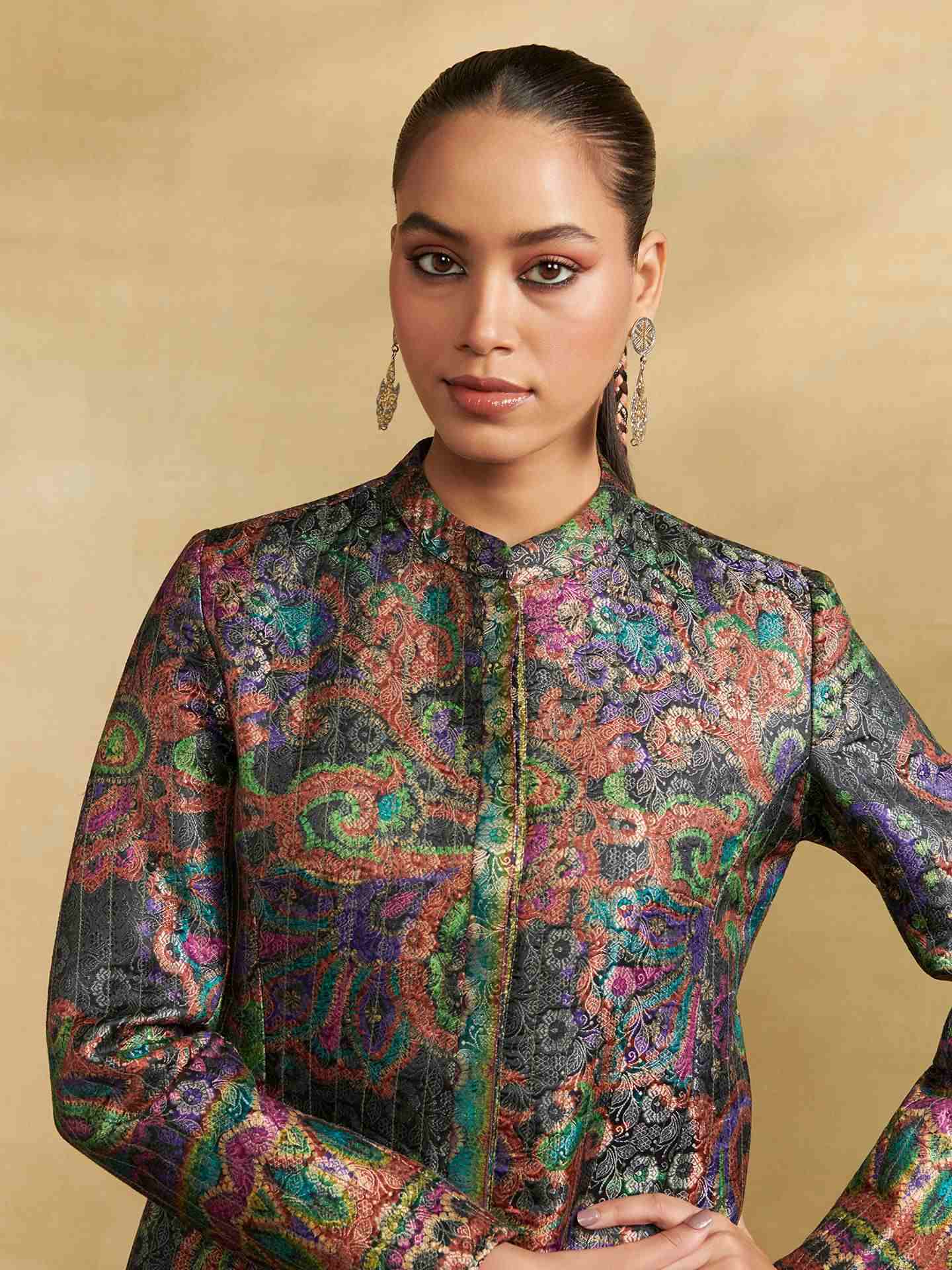 Multi Jacquard Festive  Coat