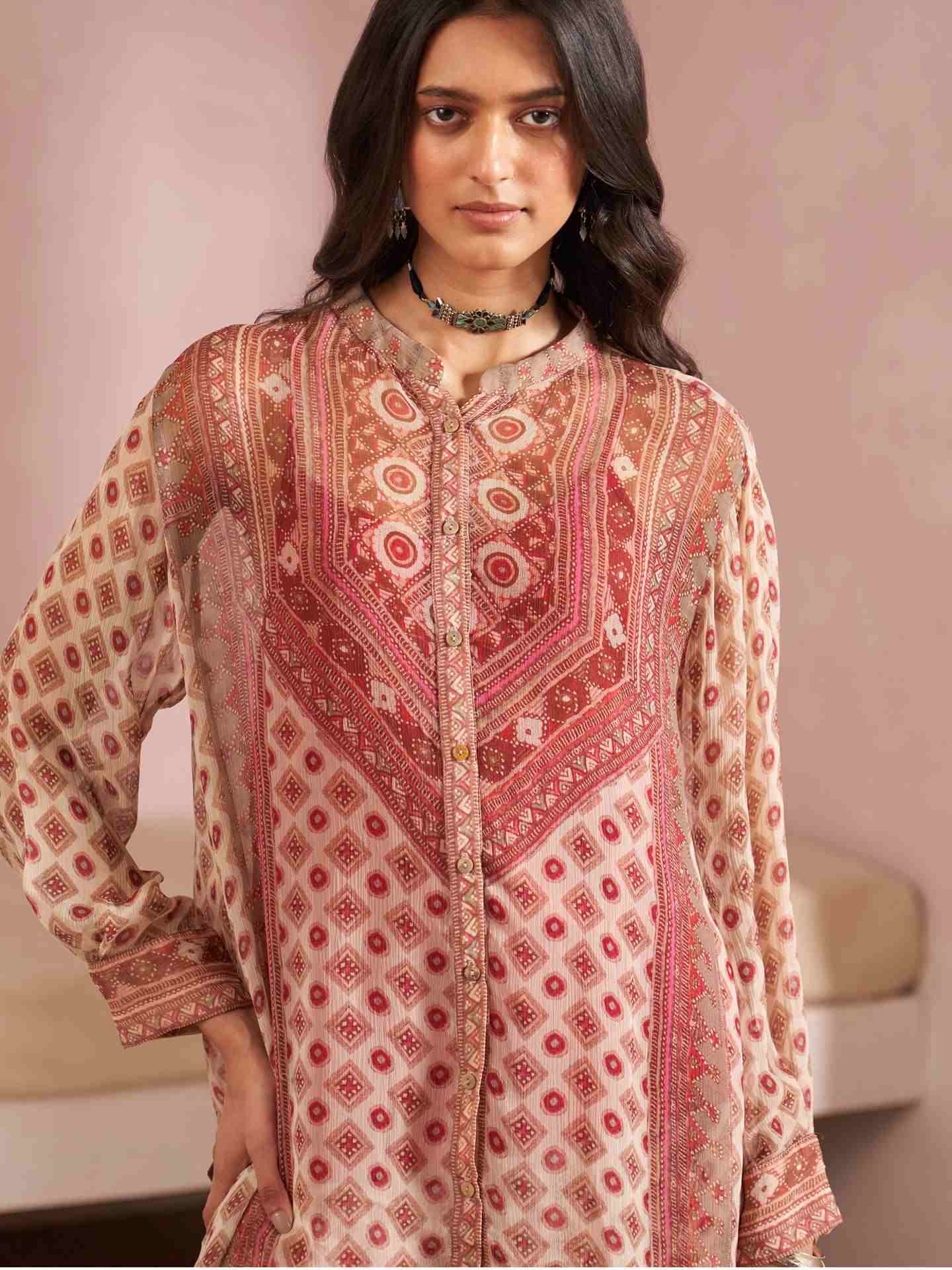 Ecru Khanak Co-ord Set