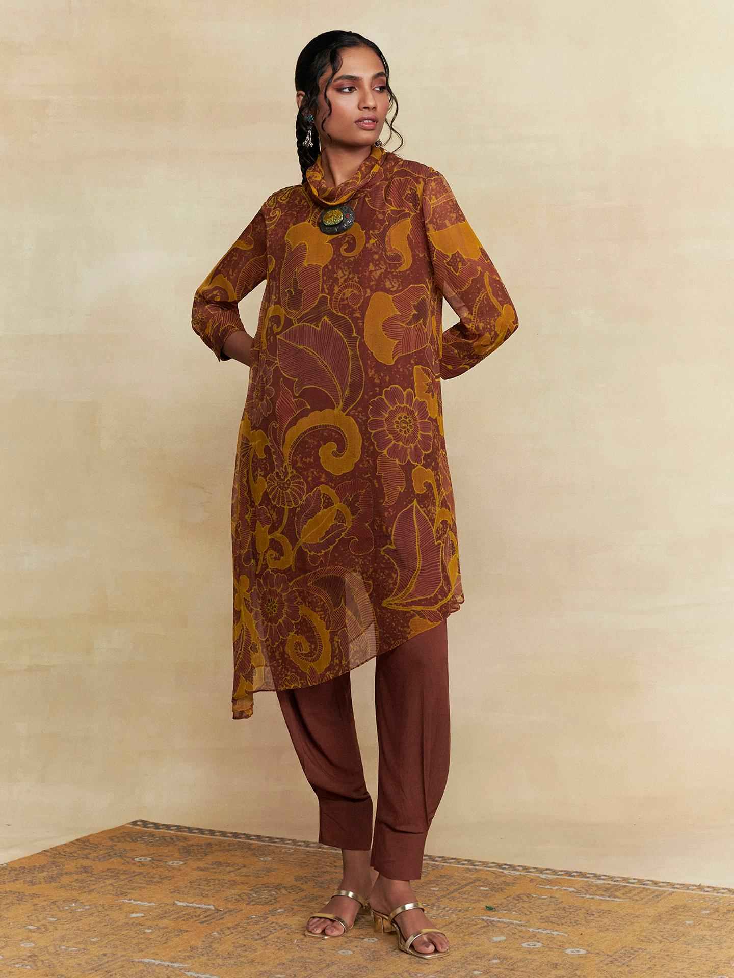 Brown Pearl Petal Co-Ord Set