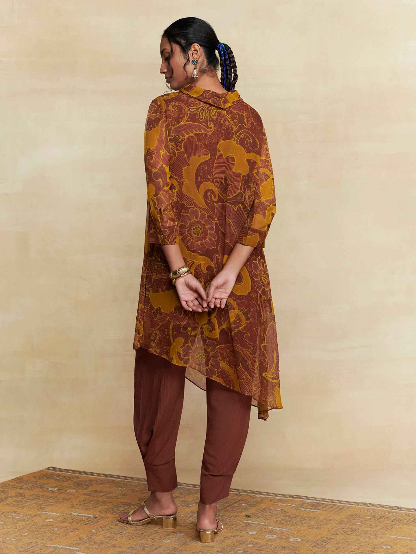 Brown Pearl Petal Co-Ord Set