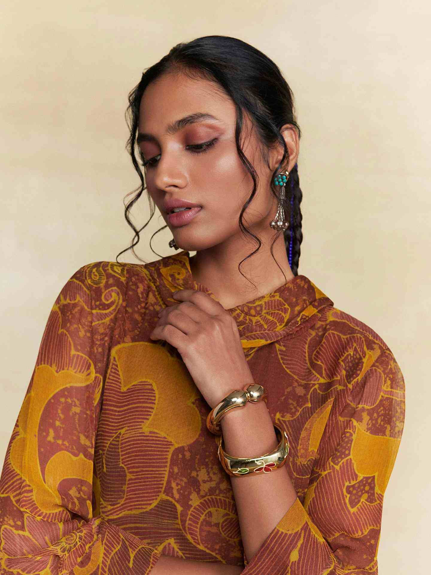 Brown Pearl Petal Co-Ord Set