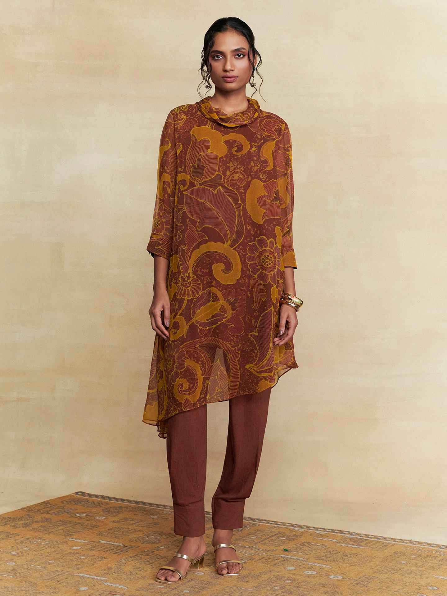 Brown Pearl Petal Co-Ord Set