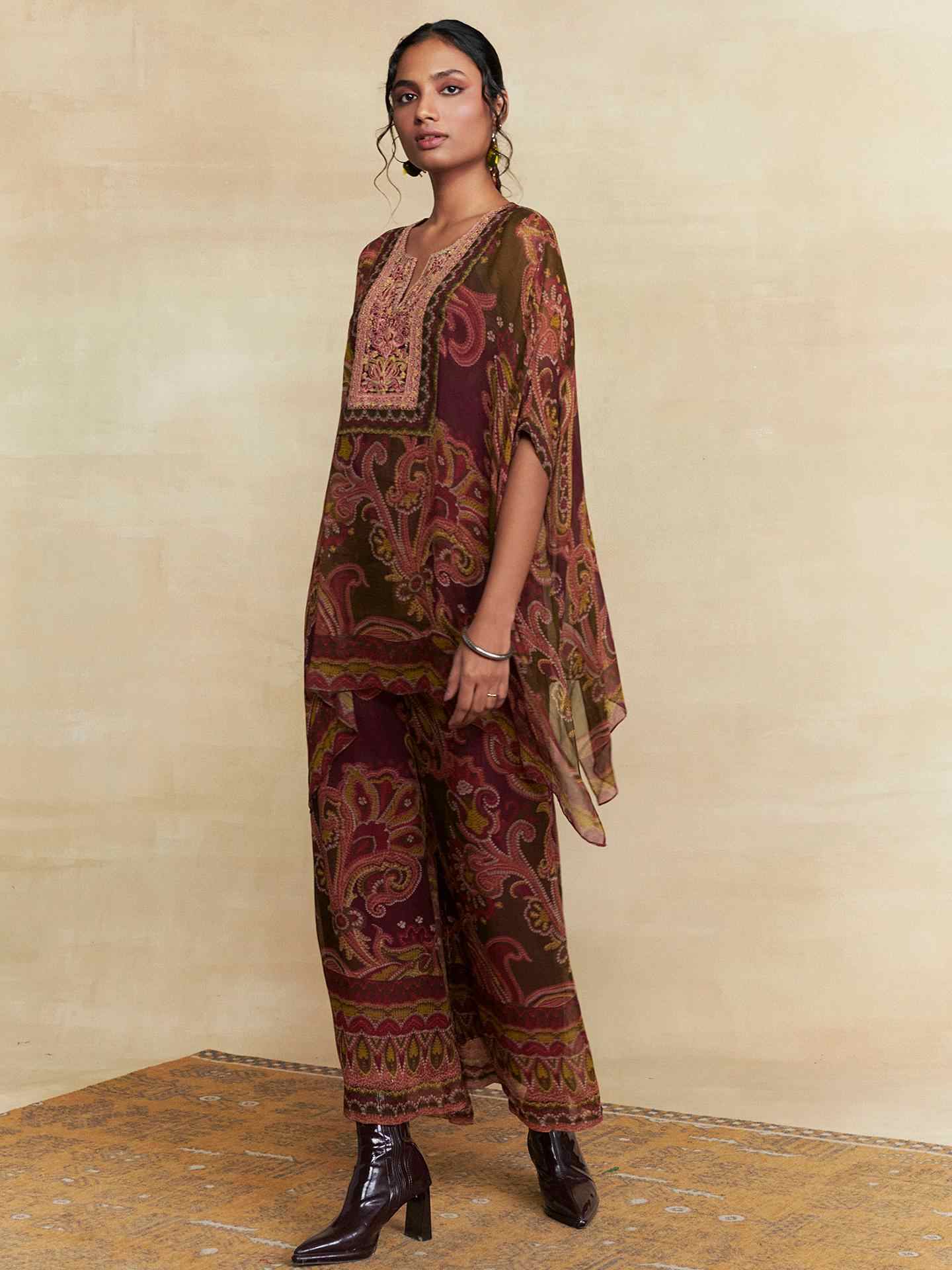 Olive Petal Paisley Cord Set