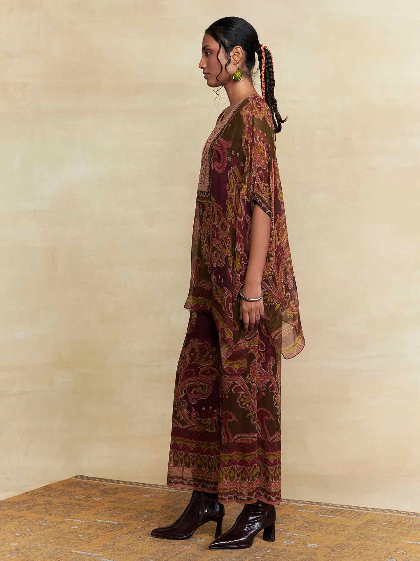 Olive Petal Paisley Cord Set