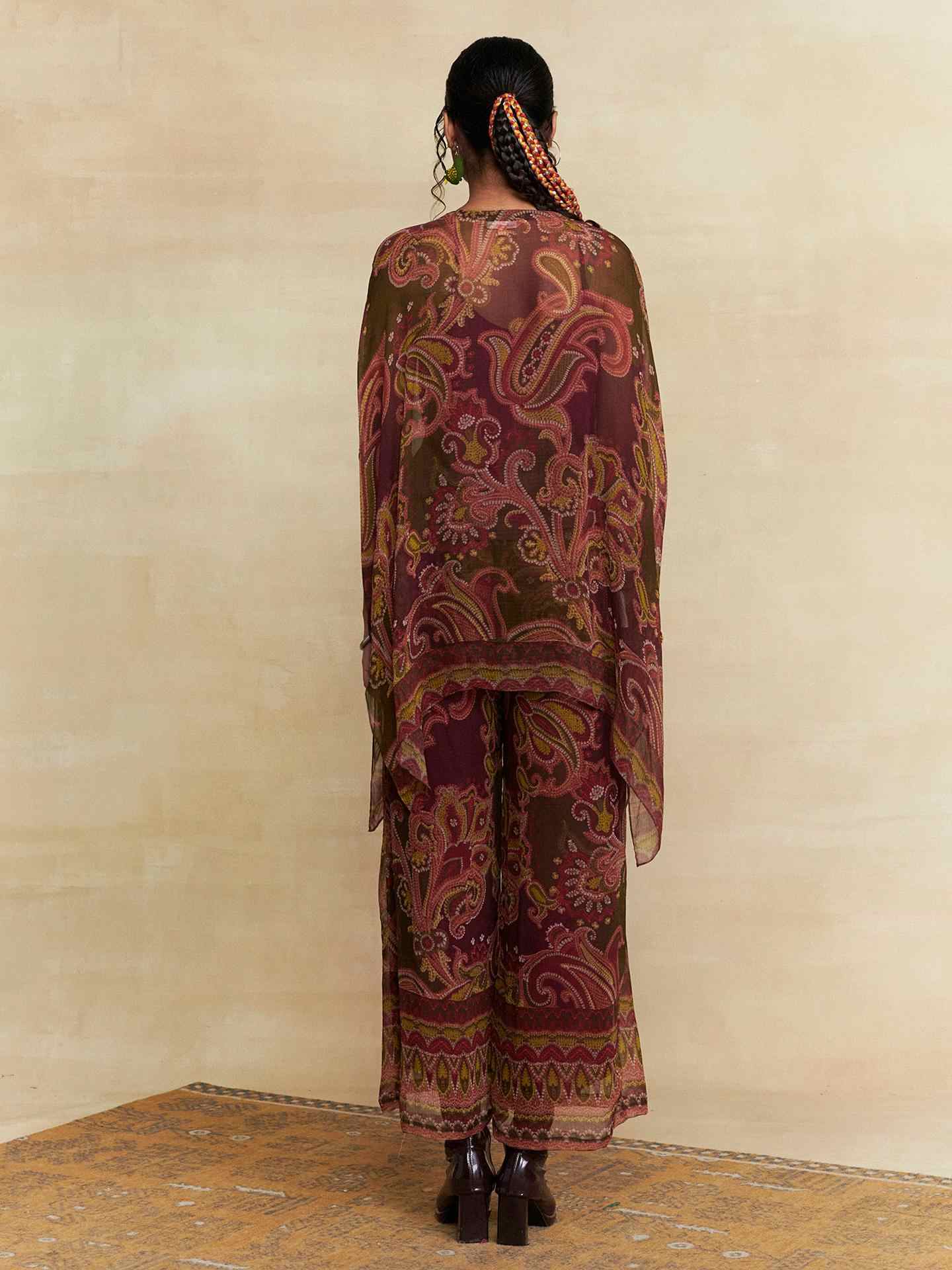 Olive Petal Paisley Cord Set