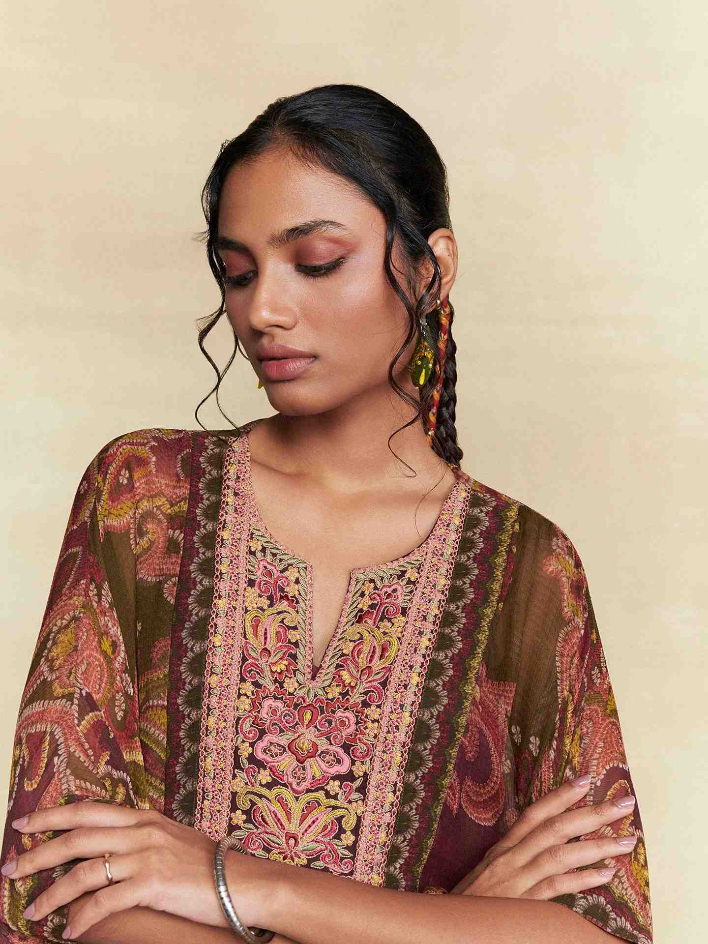 Olive Petal Paisley Cord Set