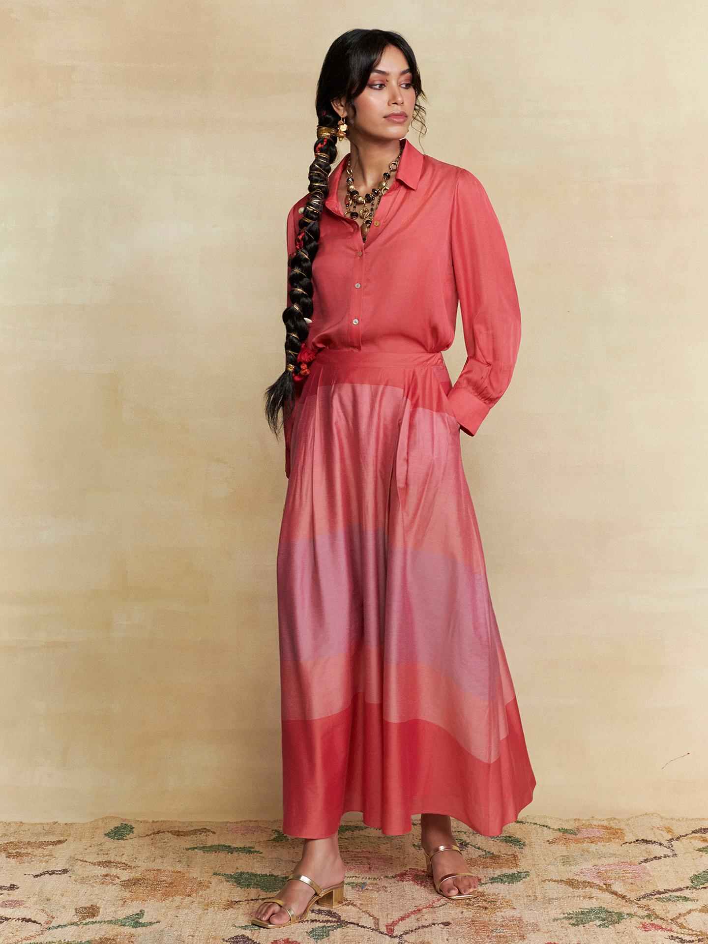 Coral Colorblock  Co-Ord Set
