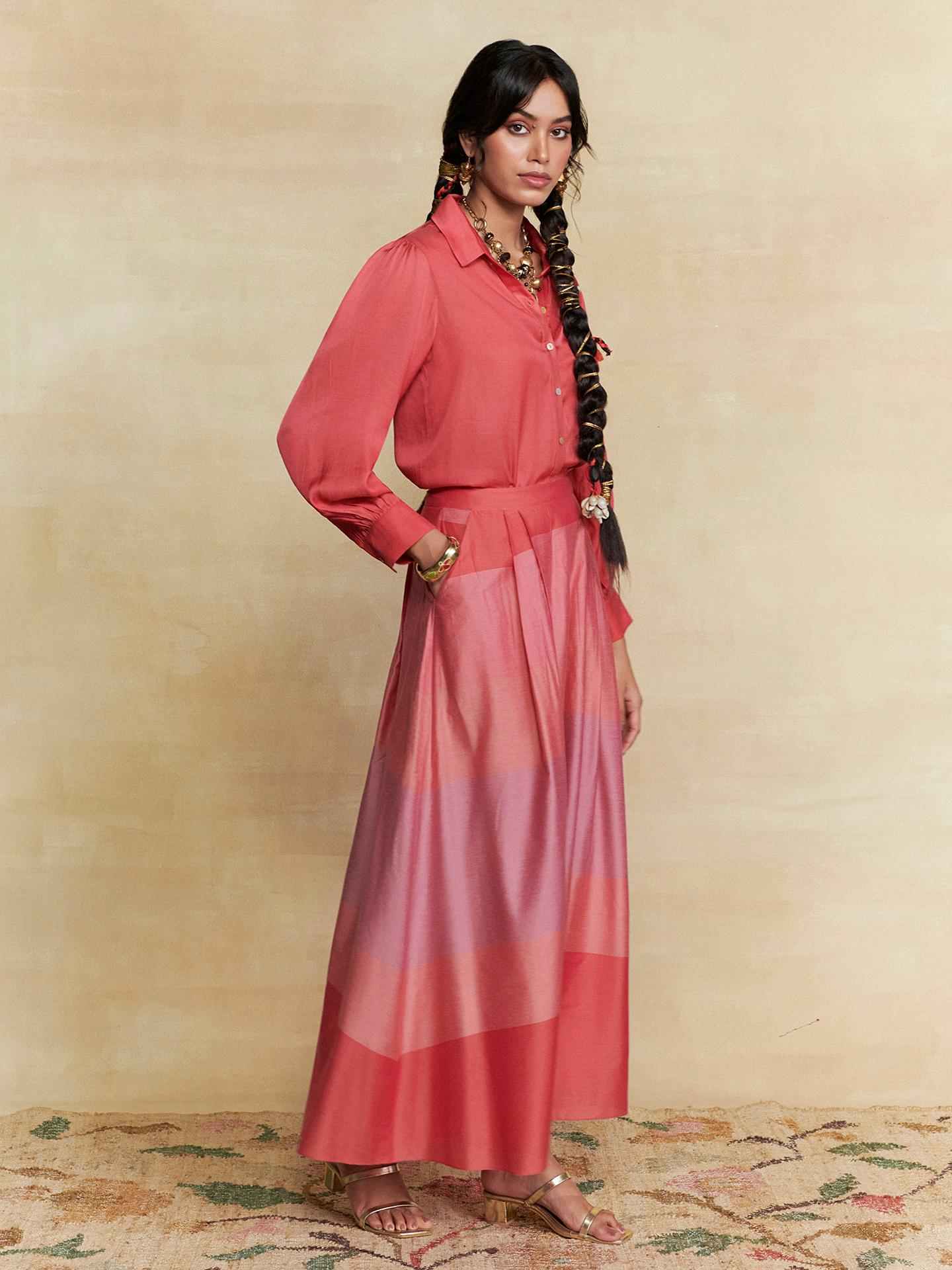 Coral Colorblock  Co-Ord Set