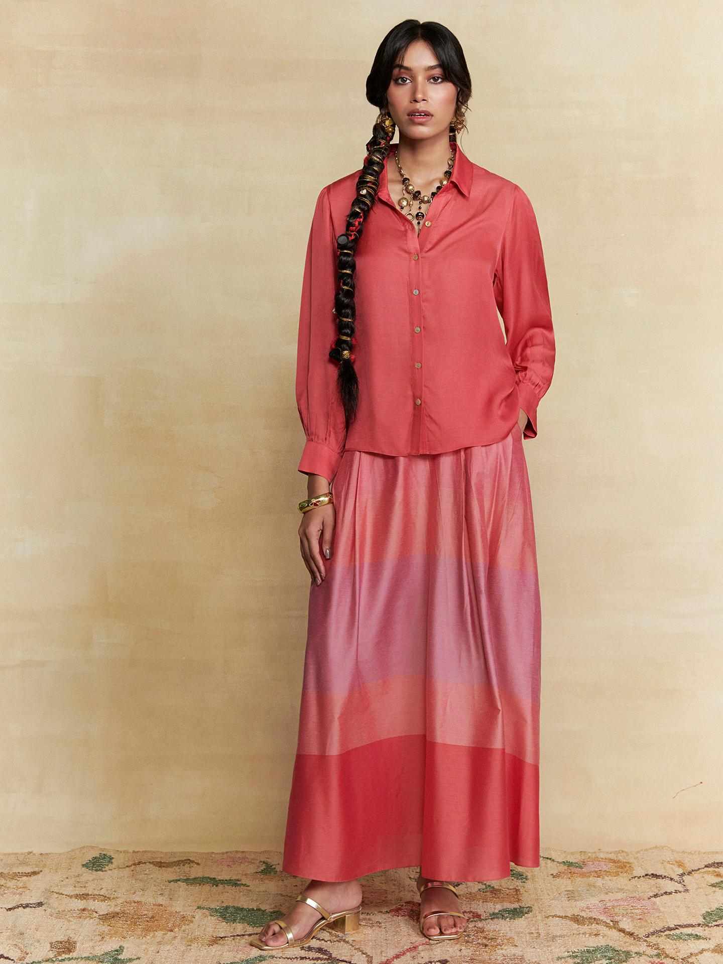 Coral Colorblock  Co-Ord Set