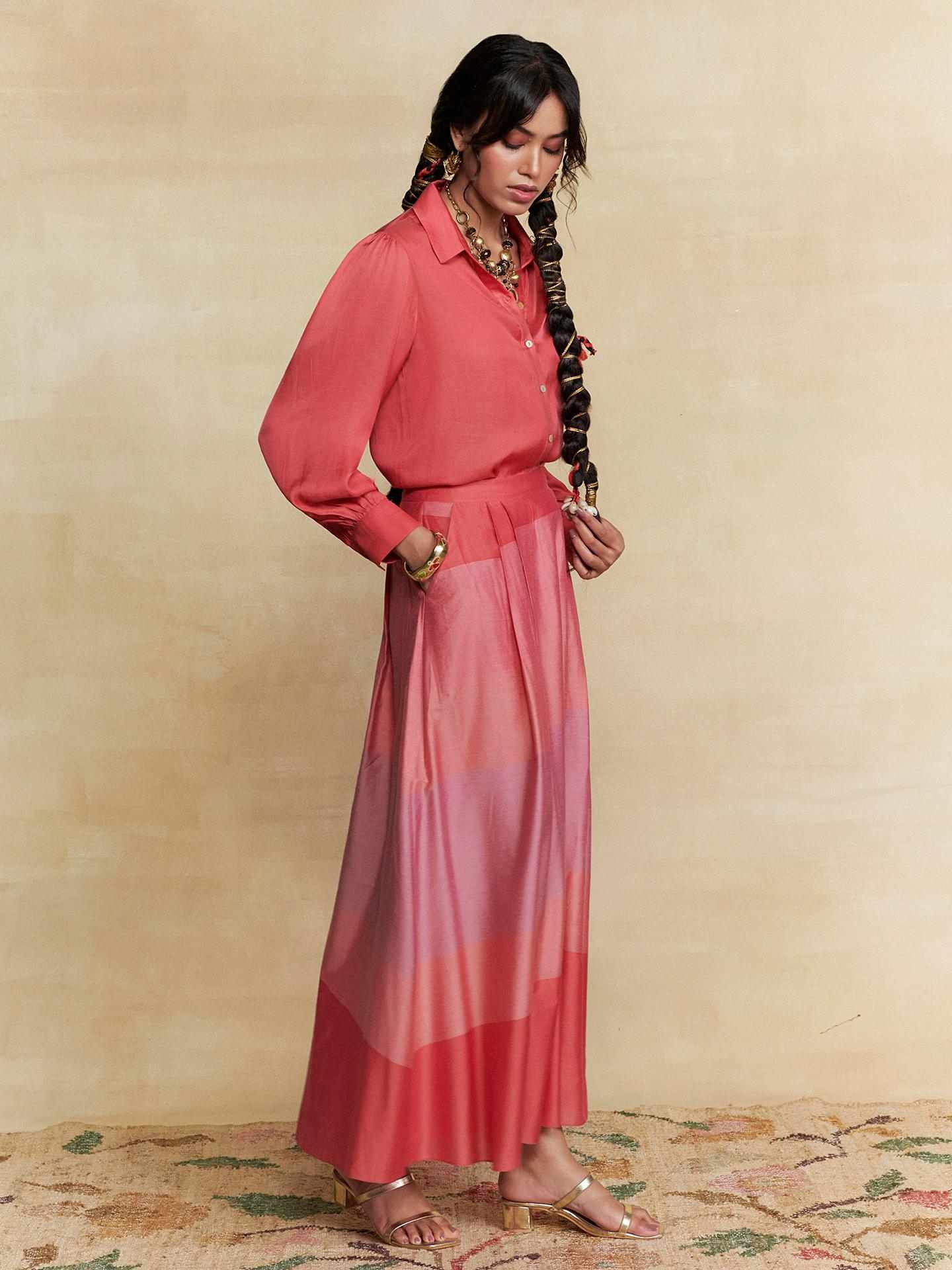 Coral Colorblock  Co-Ord Set