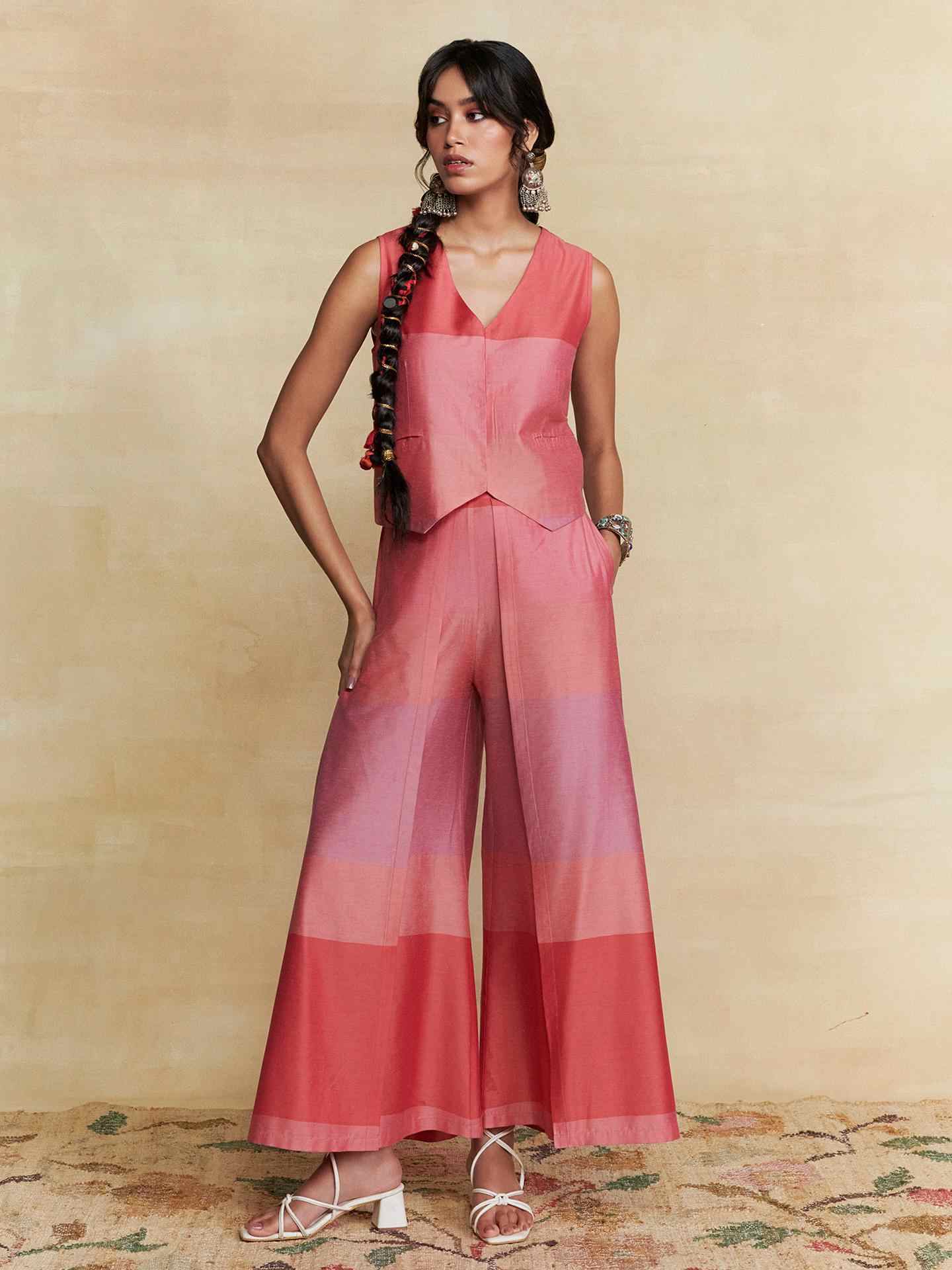 Coral Colorblock  Co-Ord Set
