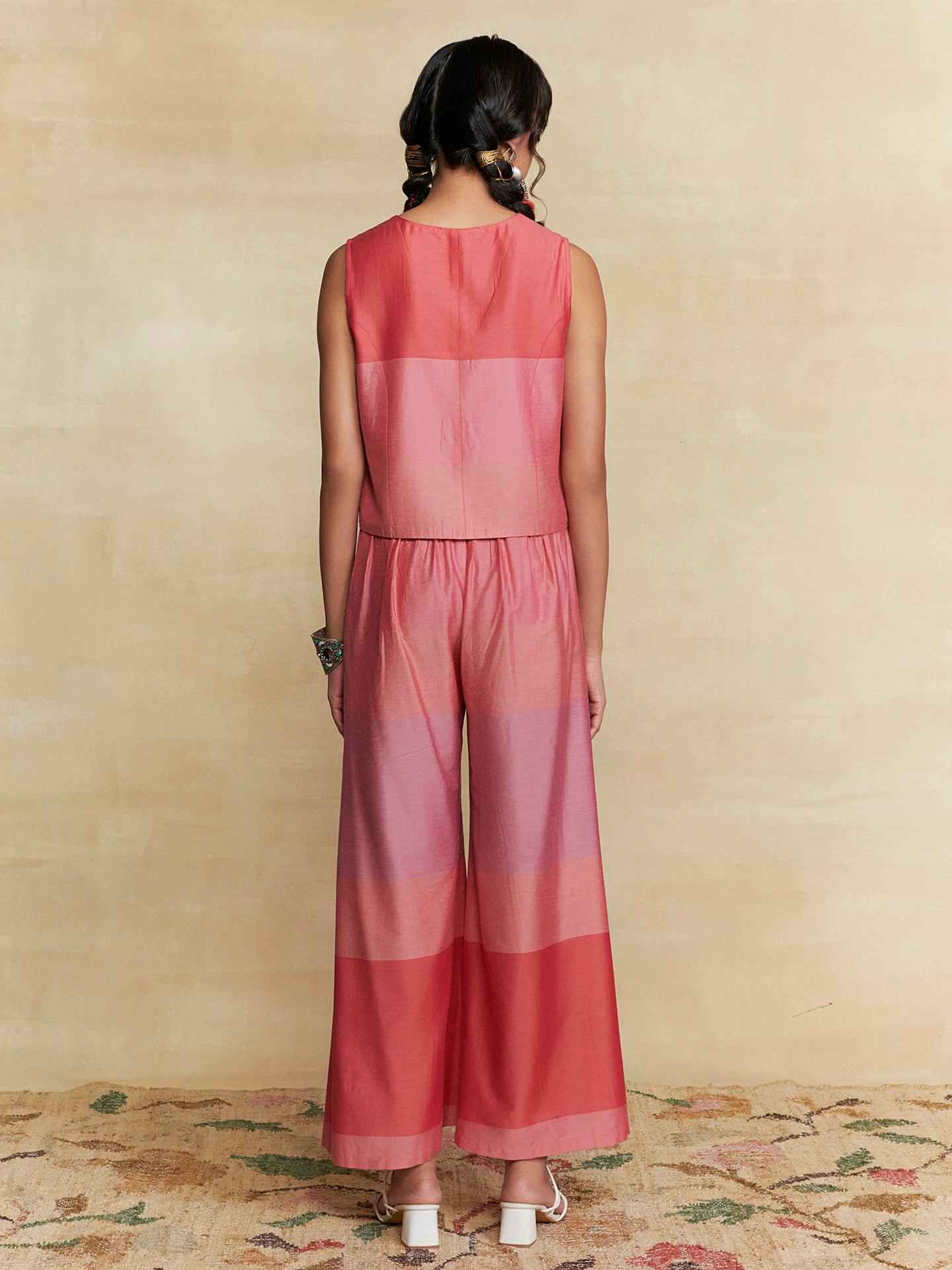 Coral Colorblock  Co-Ord Set