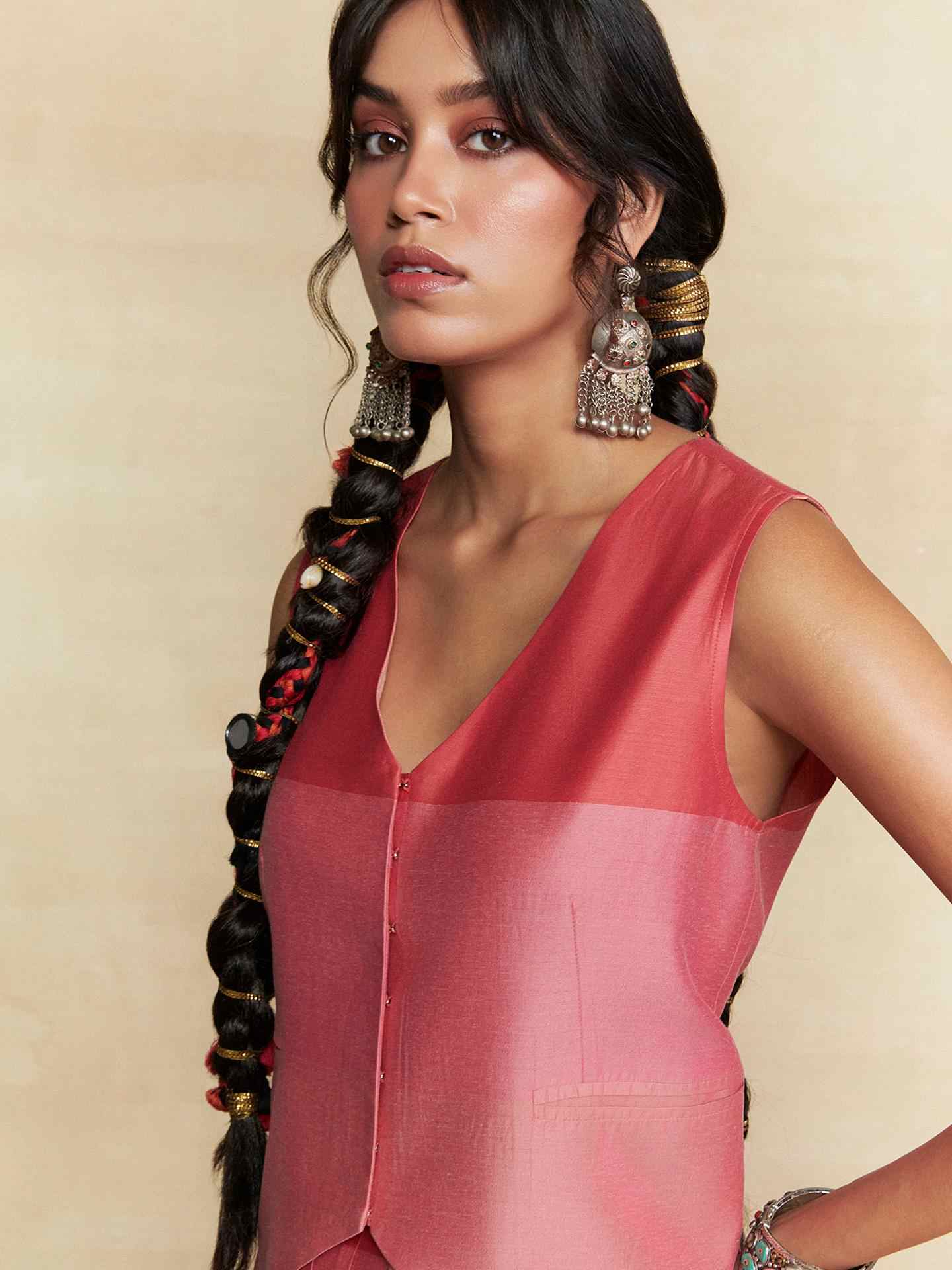 Coral Colorblock  Co-Ord Set