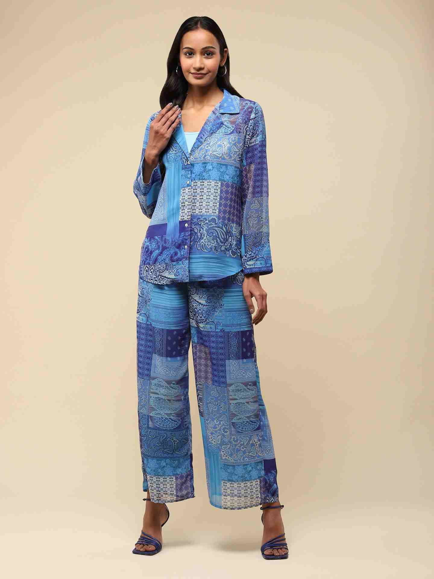Blue Multi Calist Co-Ord Set