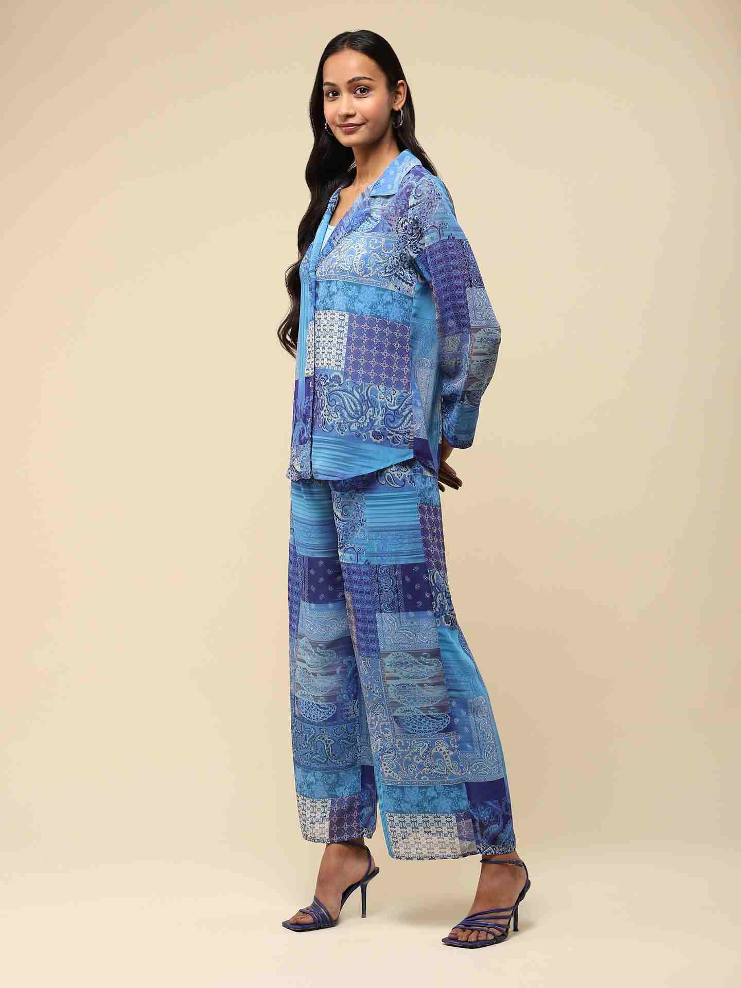 Blue Multi Calist Co-Ord Set