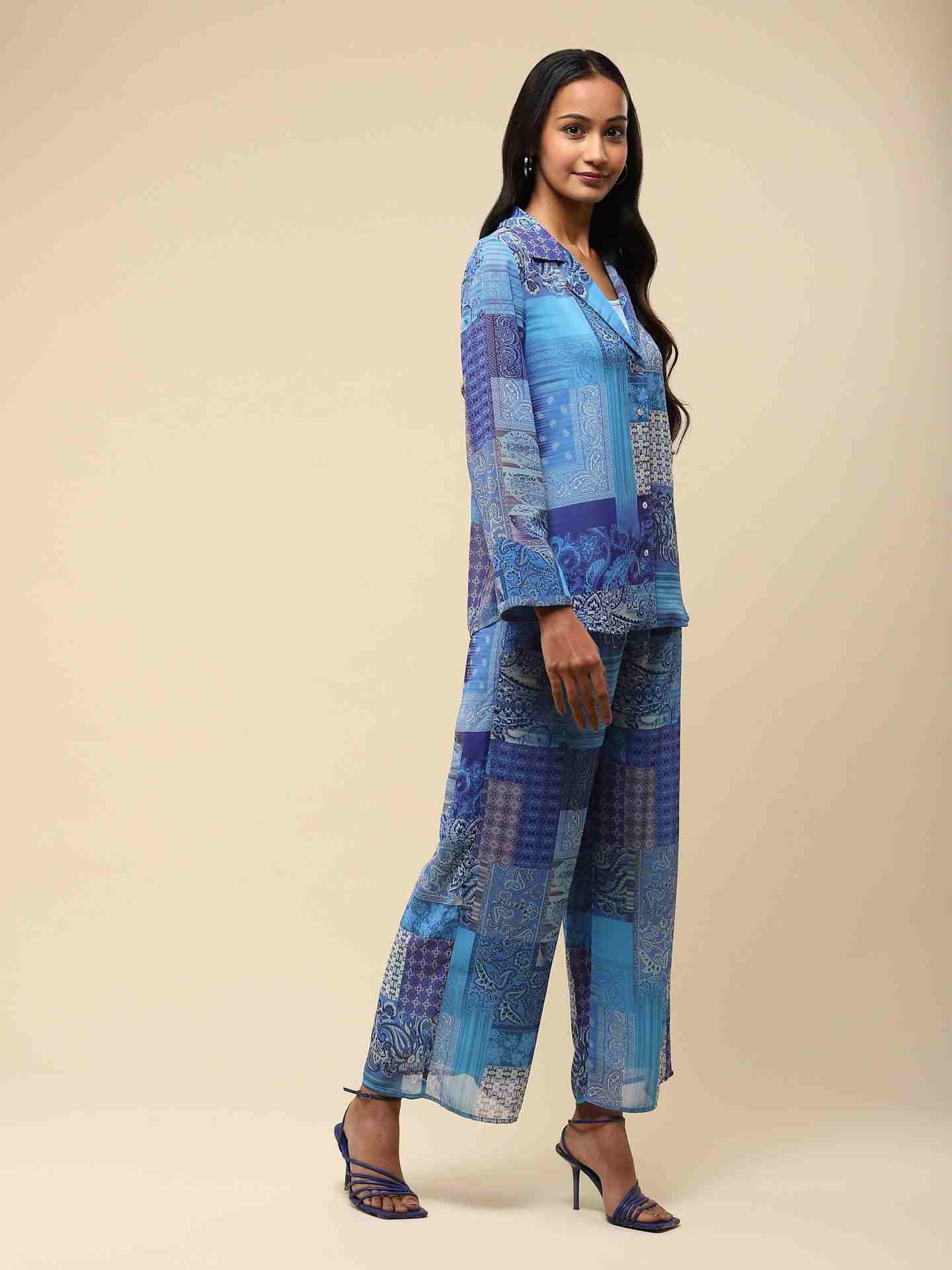 Blue Multi Calist Co-Ord Set