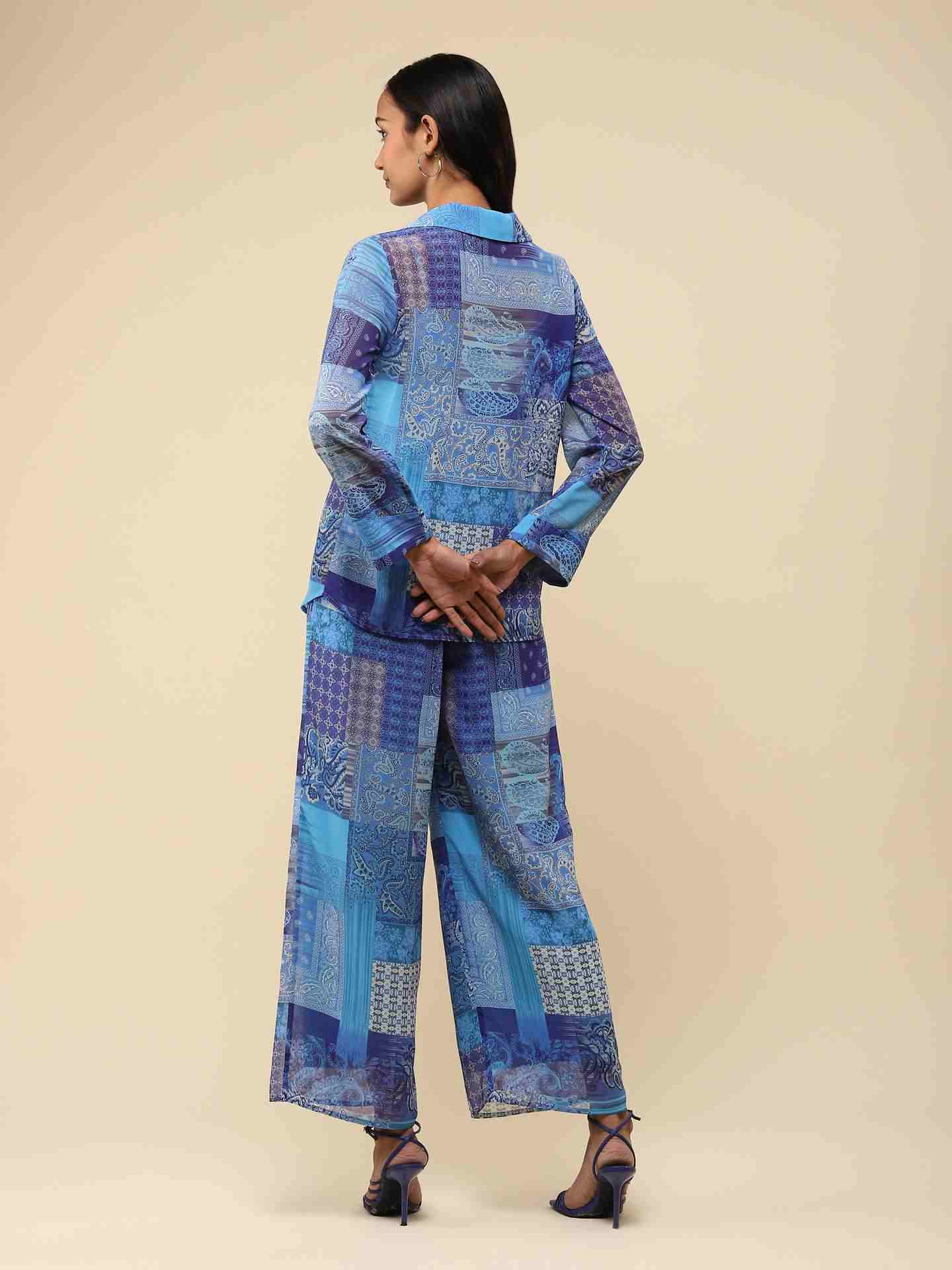 Blue Multi Calist Co-Ord Set