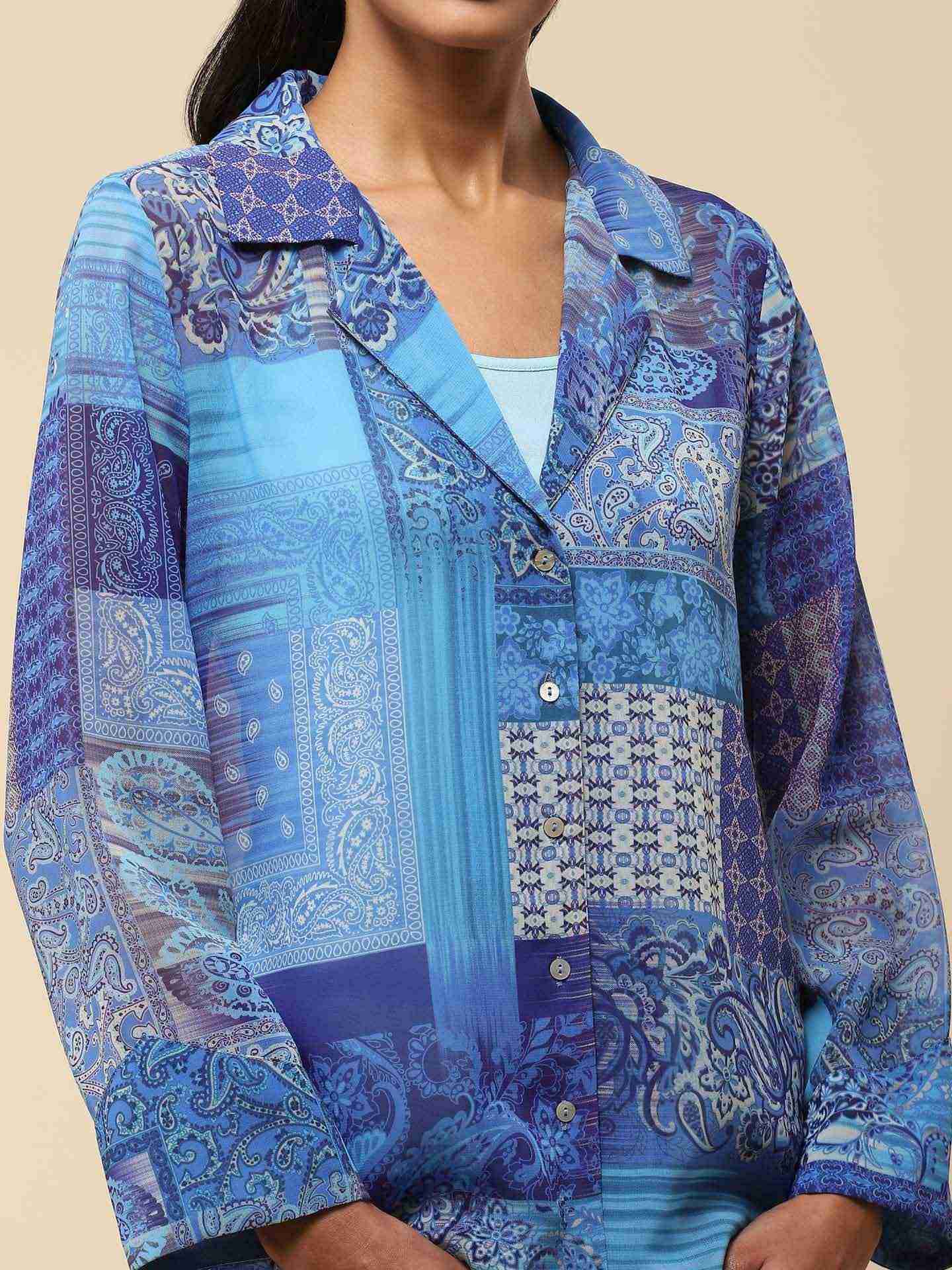 Blue Multi Calist Co-Ord Set