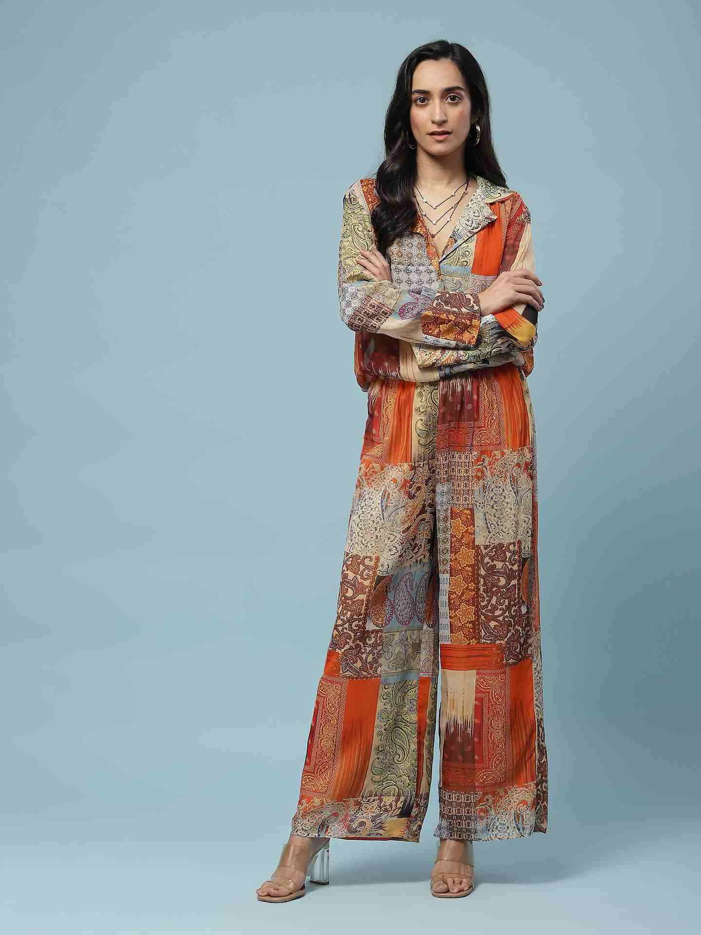 Brown Multi Calist Co-Ord Set