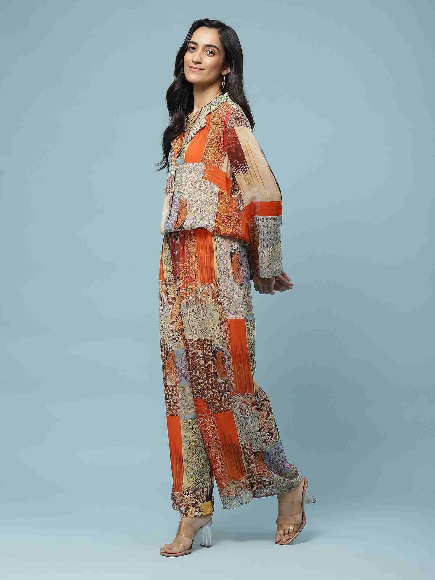 Brown Multi Calist Co-Ord Set