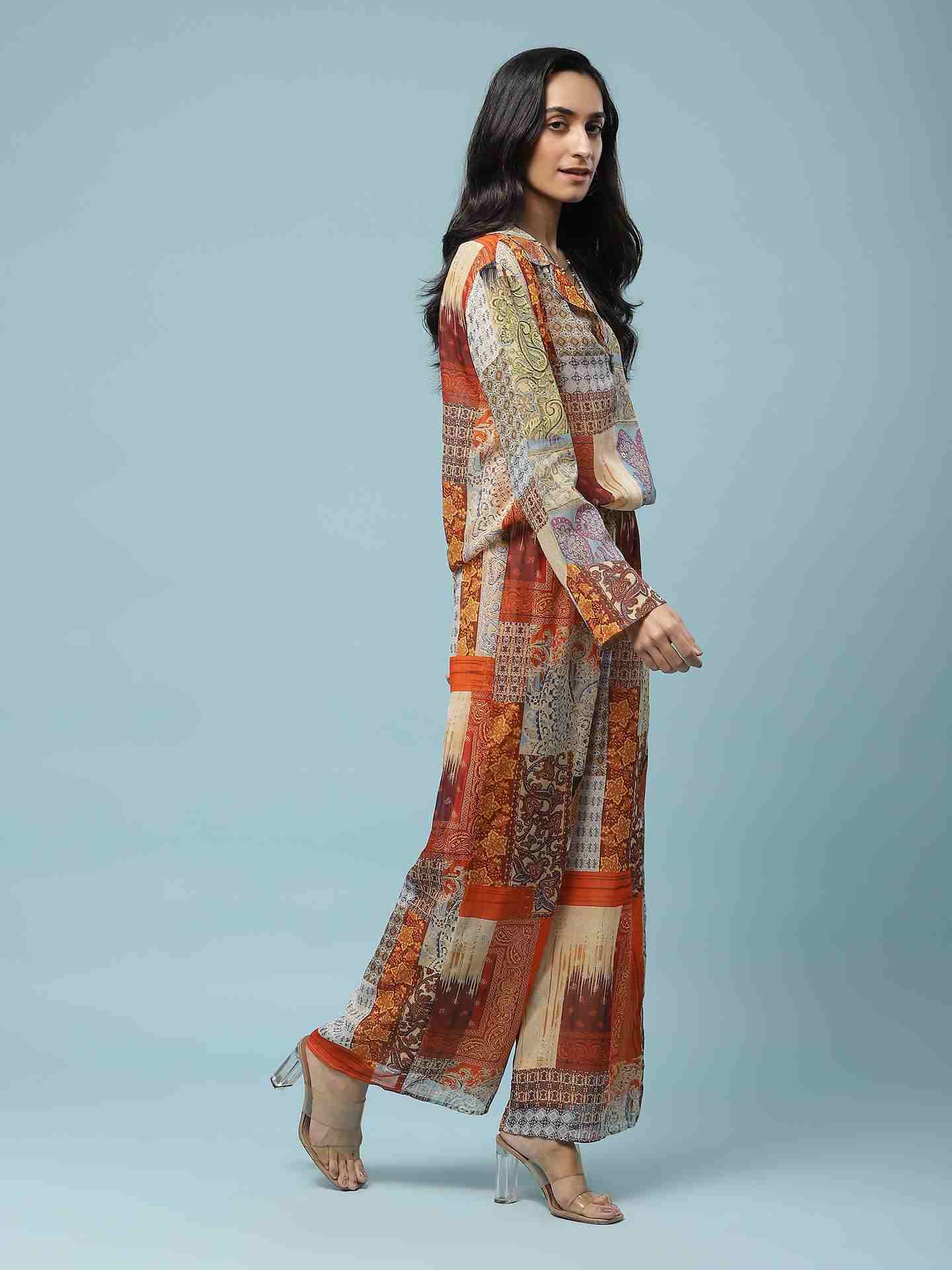 Brown Multi Calist Co-Ord Set