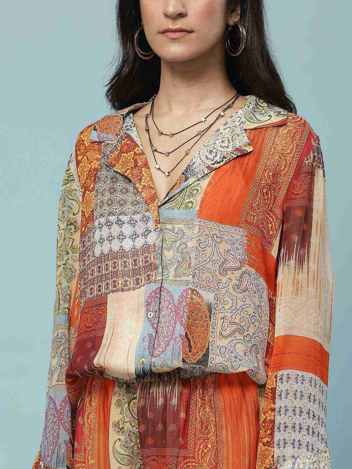 Brown Multi Calist Co-Ord Set