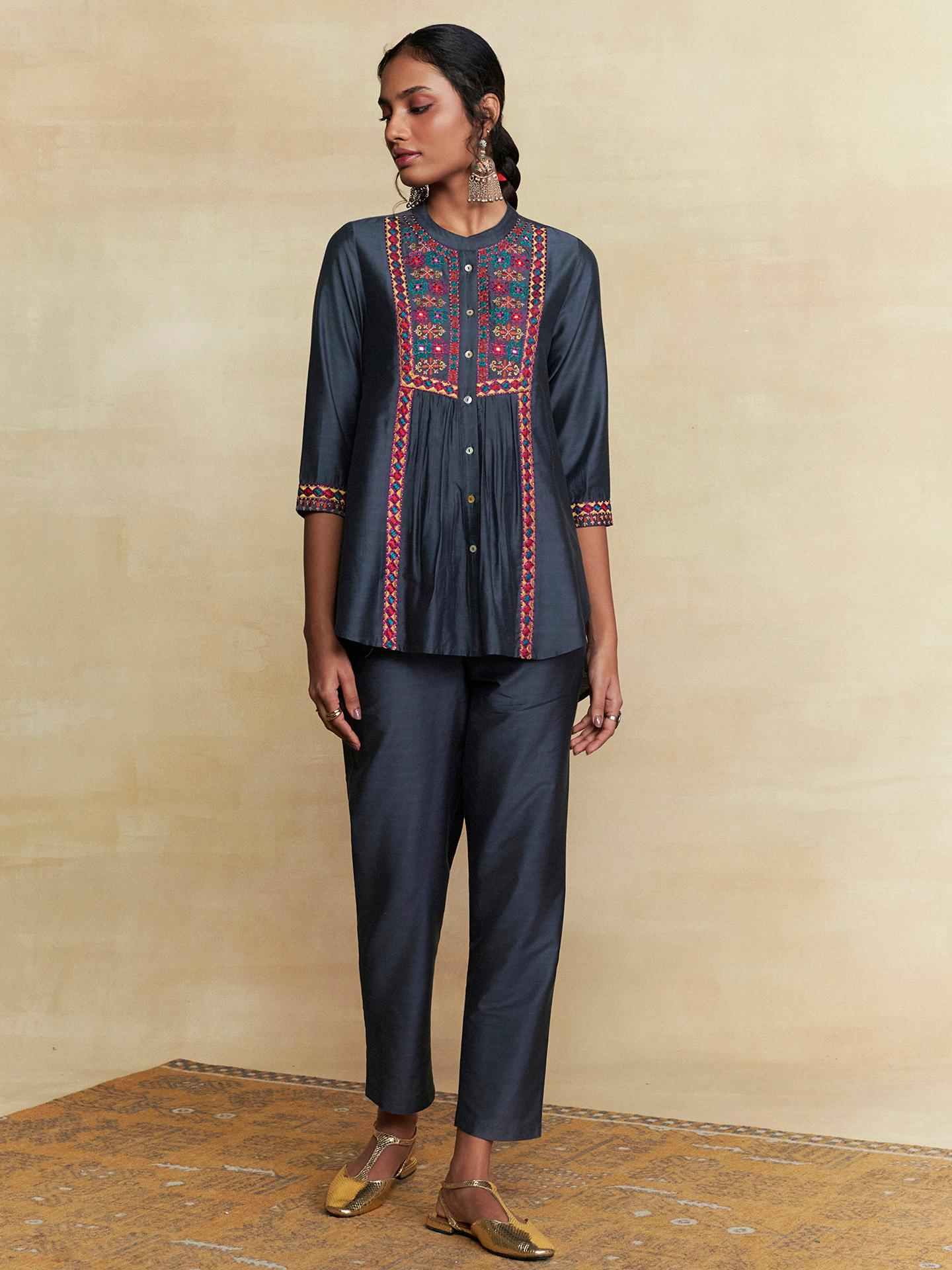 Grey Naila Festive  
 Cord Set