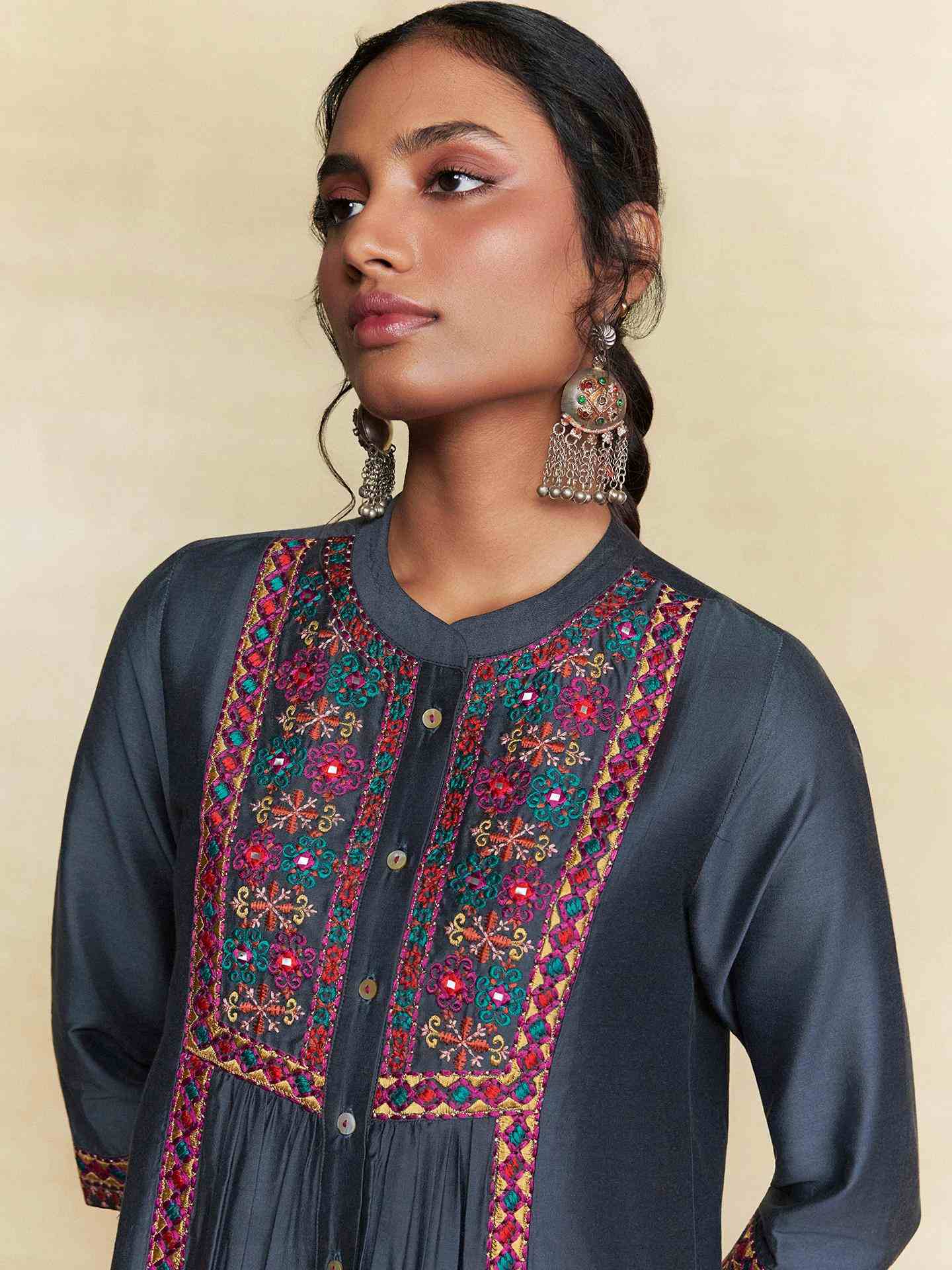 Grey Naila Festive  
 Cord Set