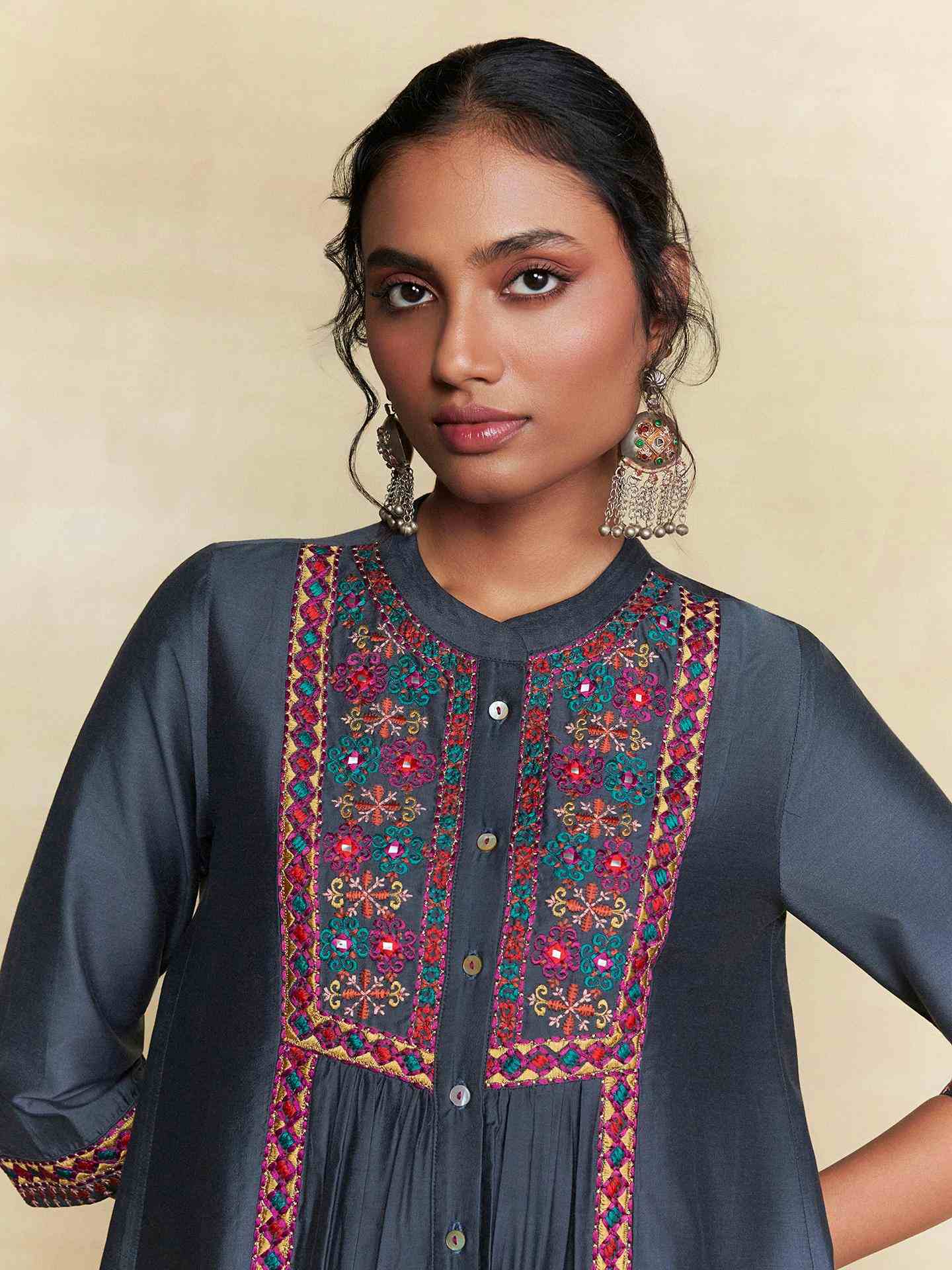Grey Naila Festive  
 Cord Set