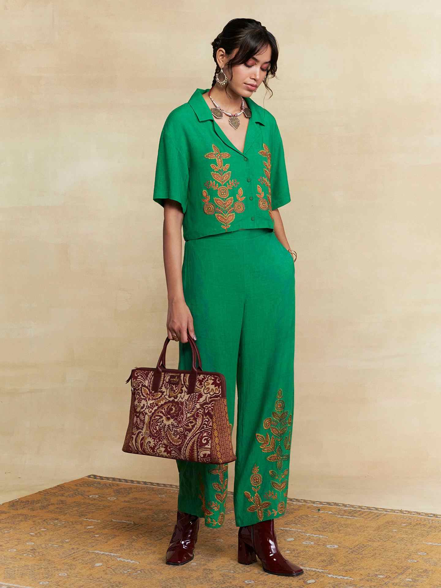 Green Pepper Solid Co-Ord Set