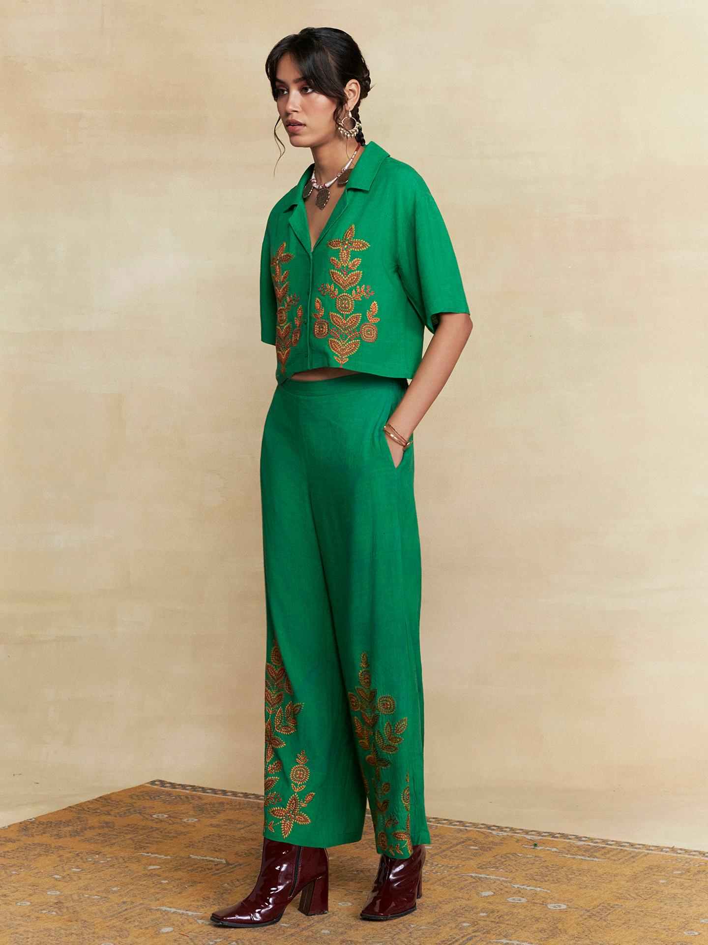Green Pepper Solid Co-Ord Set