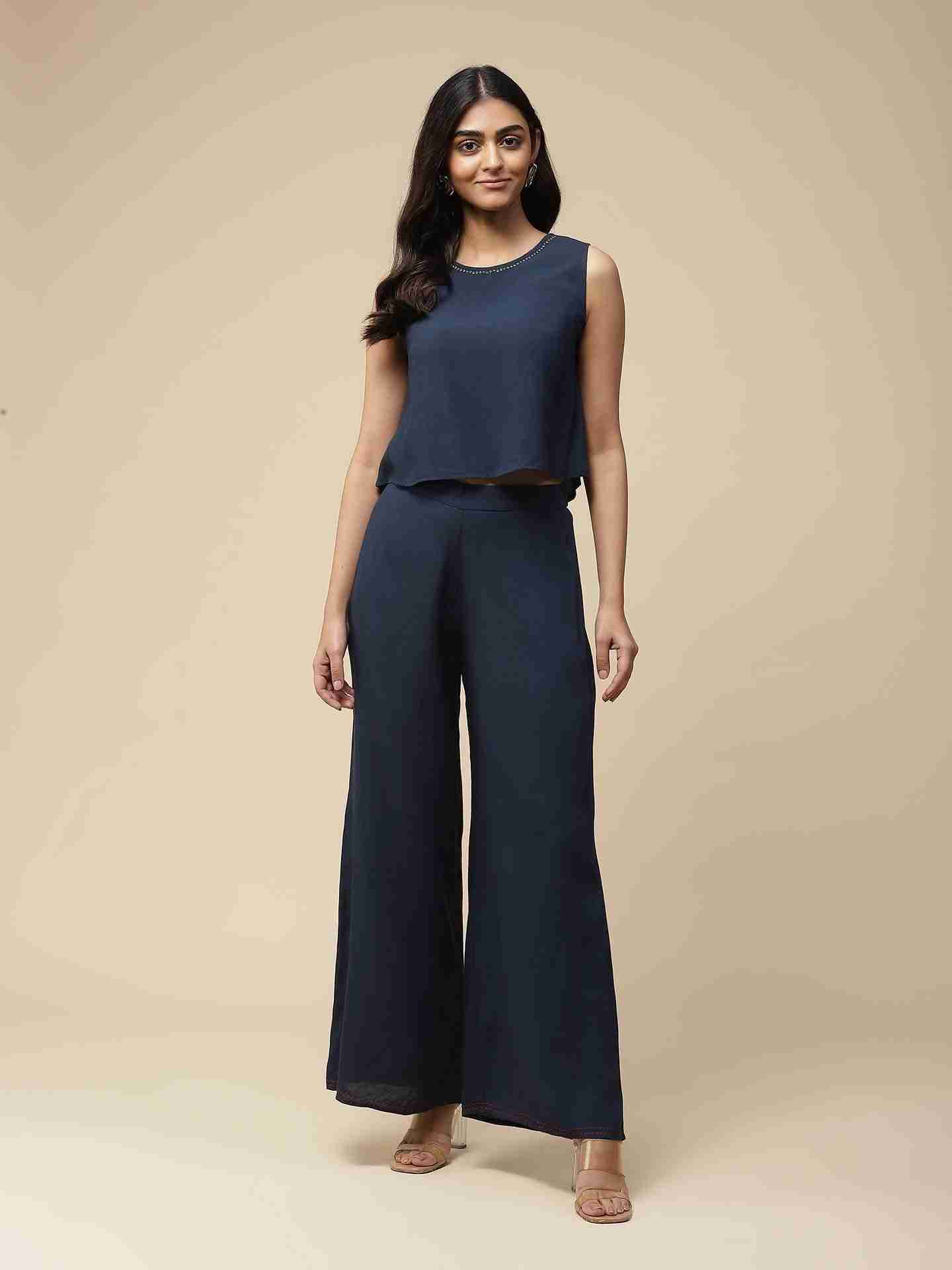 Navy Viti Solid Co-Ord Set