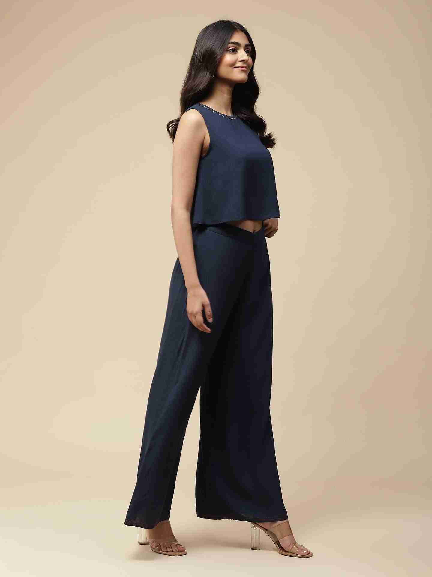 Navy Viti Solid Co-Ord Set