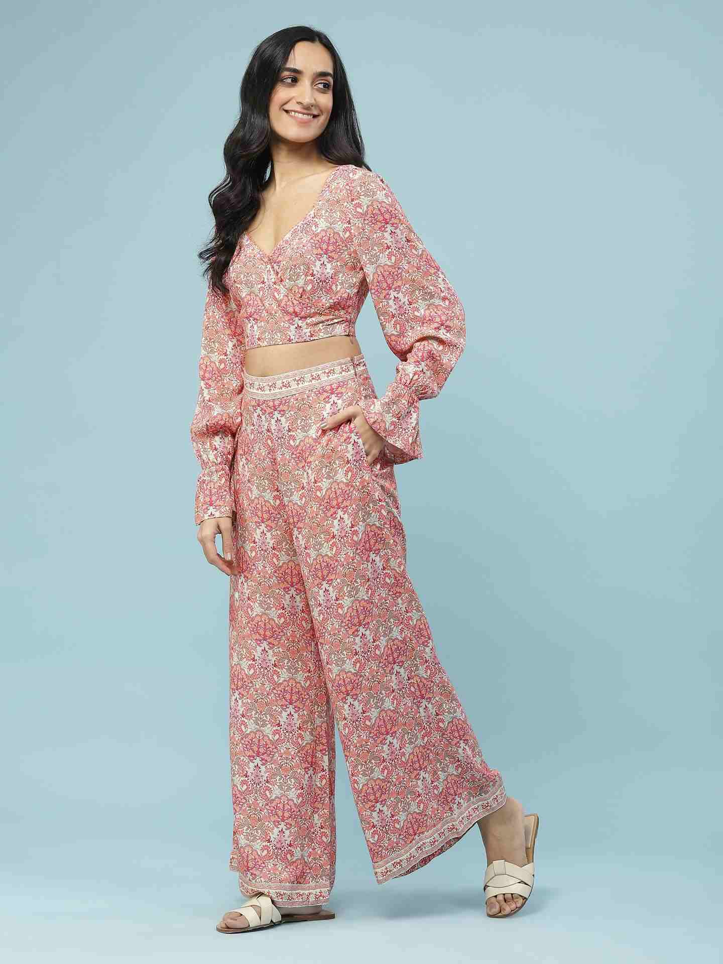 Pink Islamic Butti Co-Ord Set