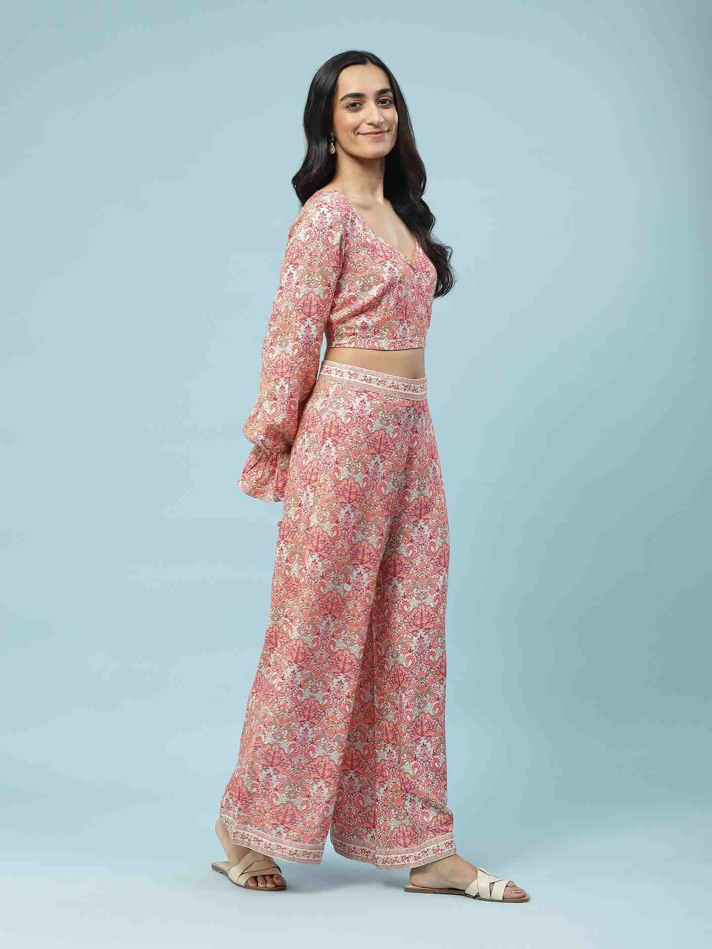 Pink Islamic Butti Co-Ord Set