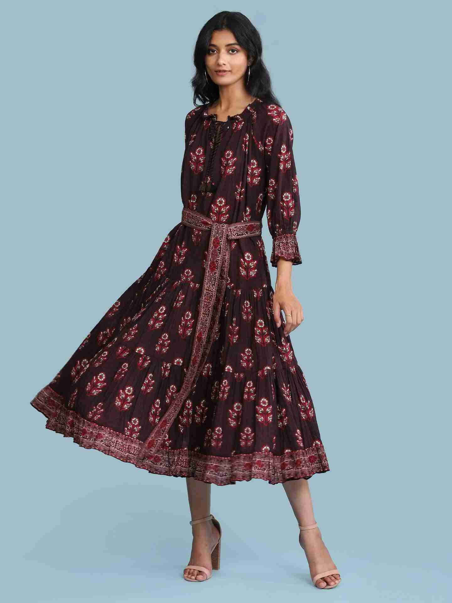 Brown Irani Long Dress