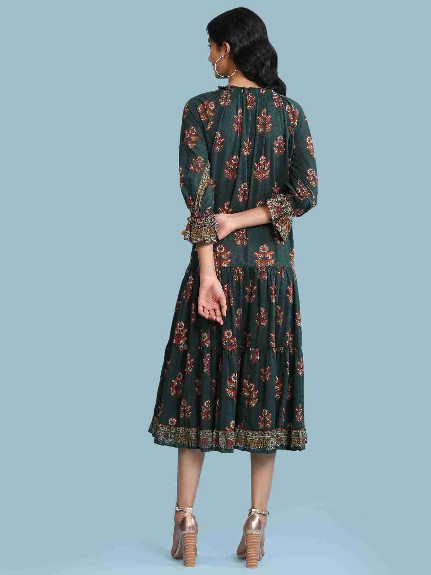 Green Irani Long Dress