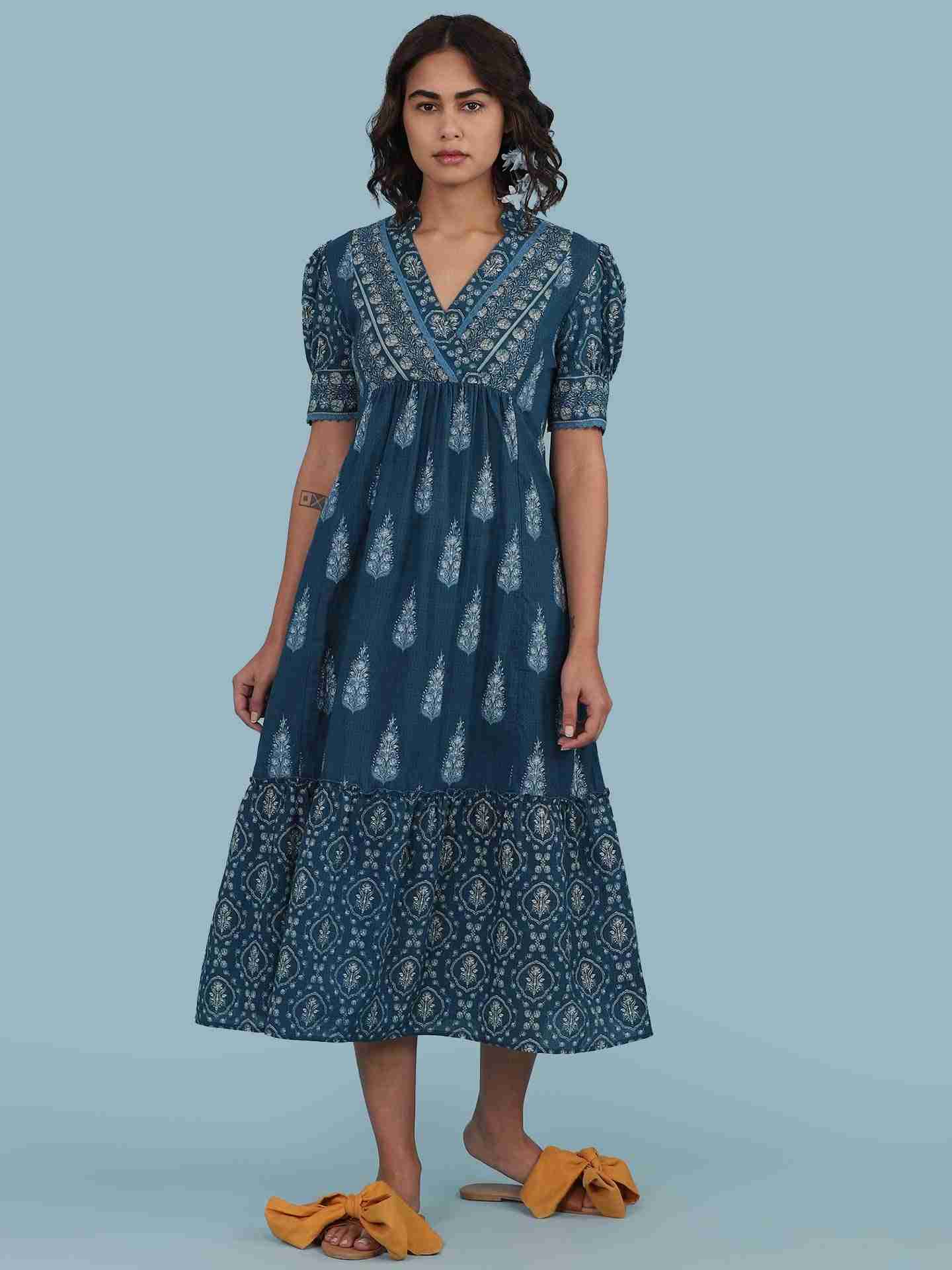 Blue Parth Long Dress