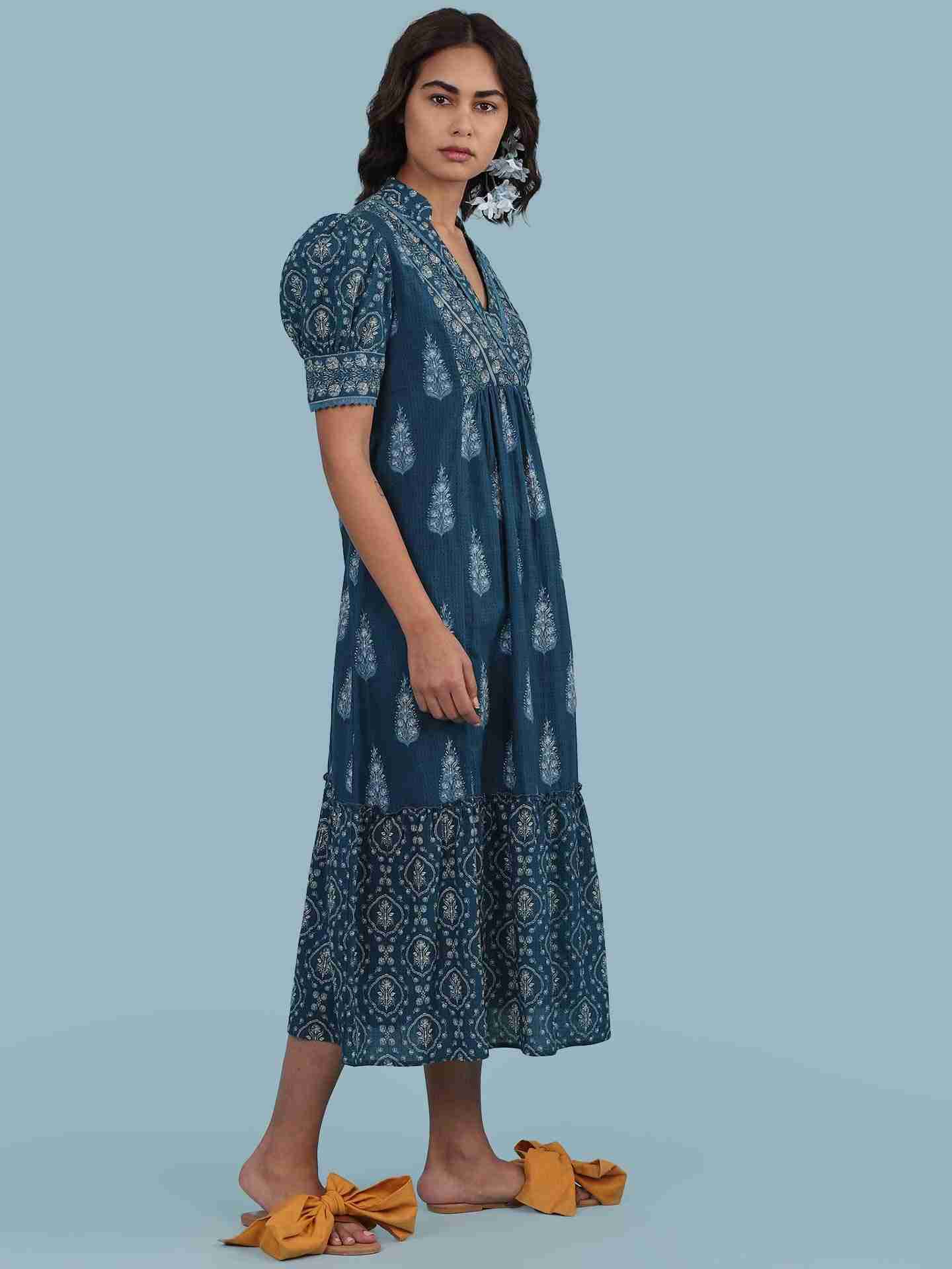 Blue Parth Long Dress