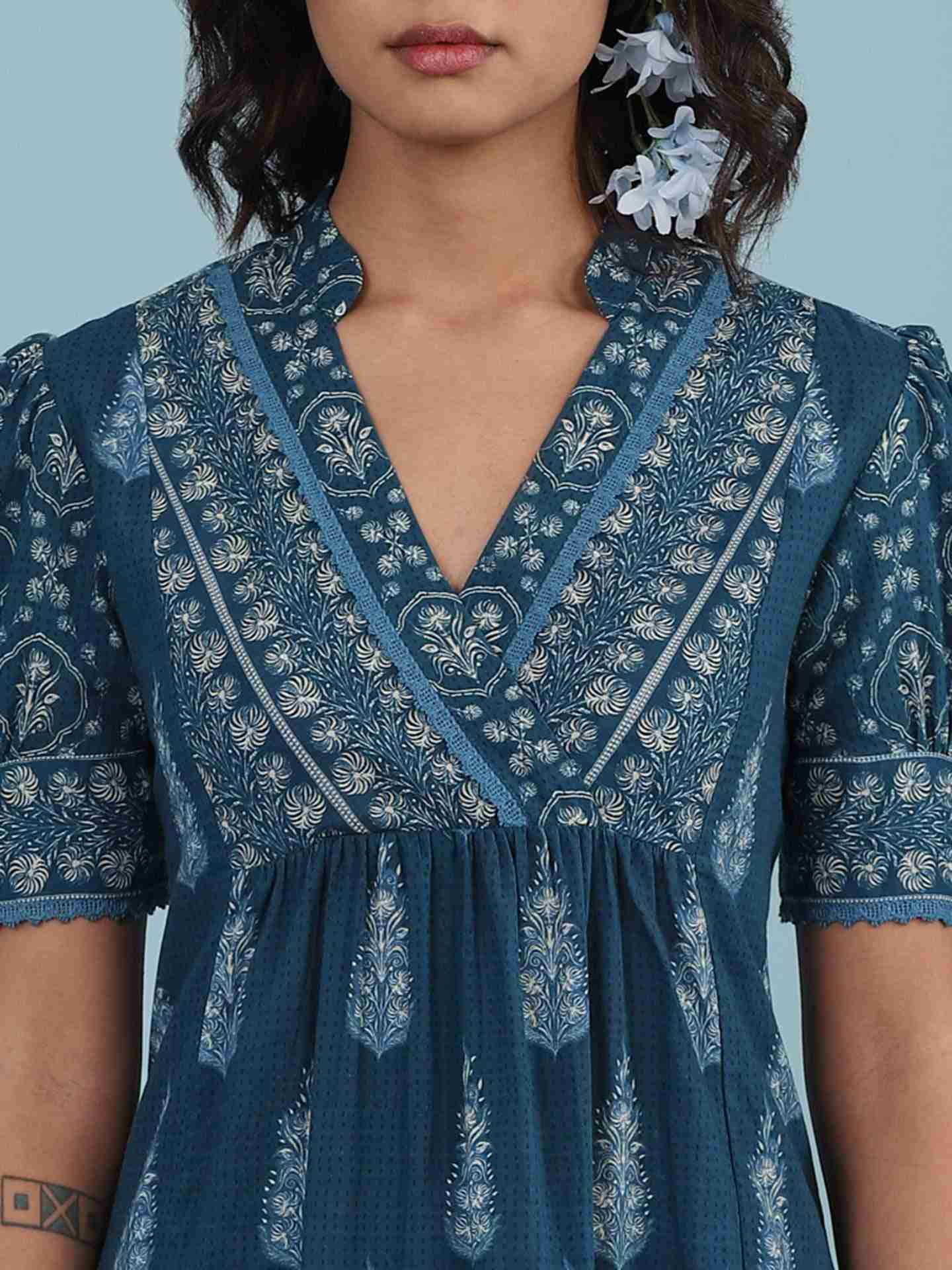 Blue Parth Long Dress