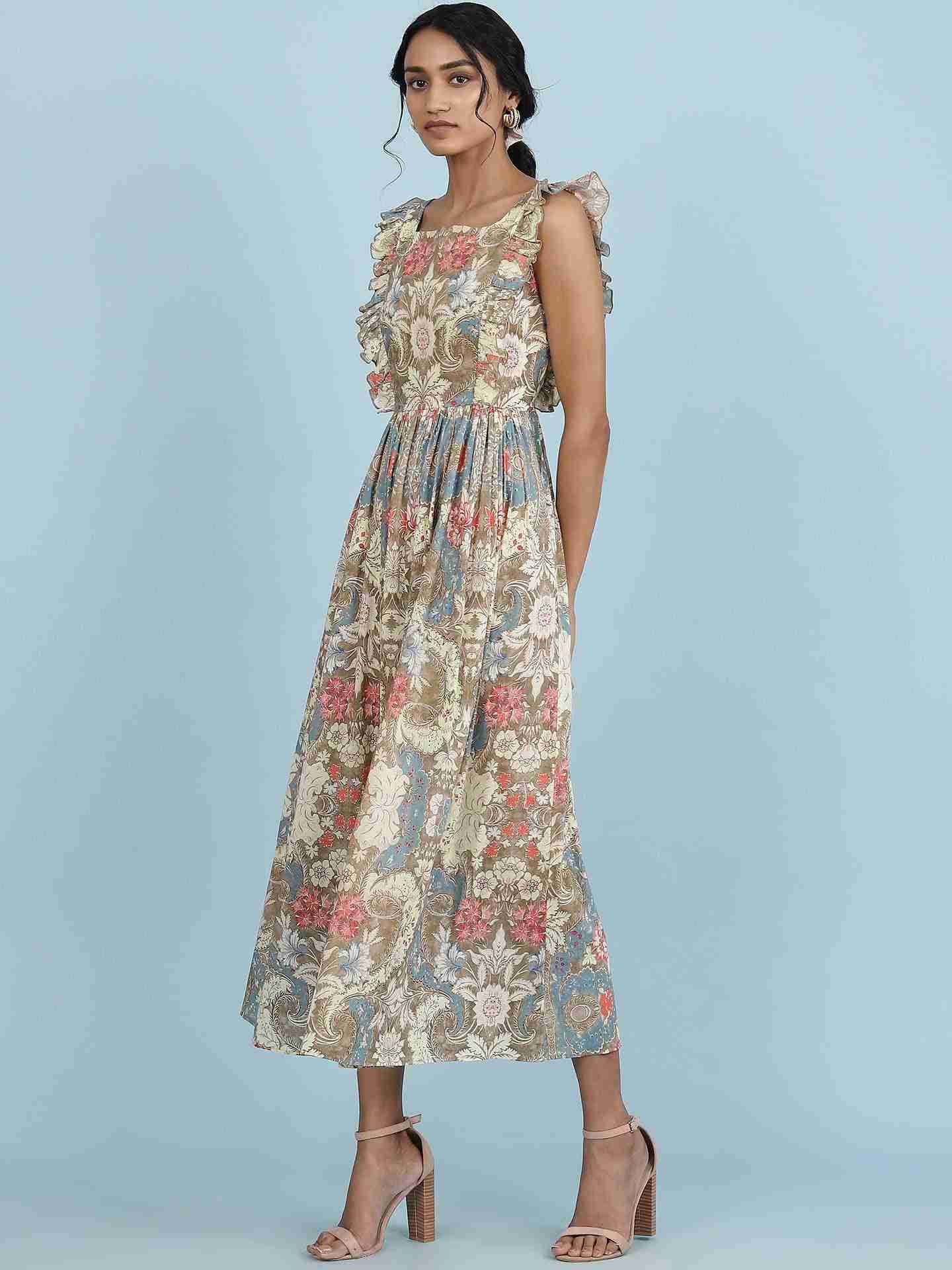 Ecru Tasvika Long Dress