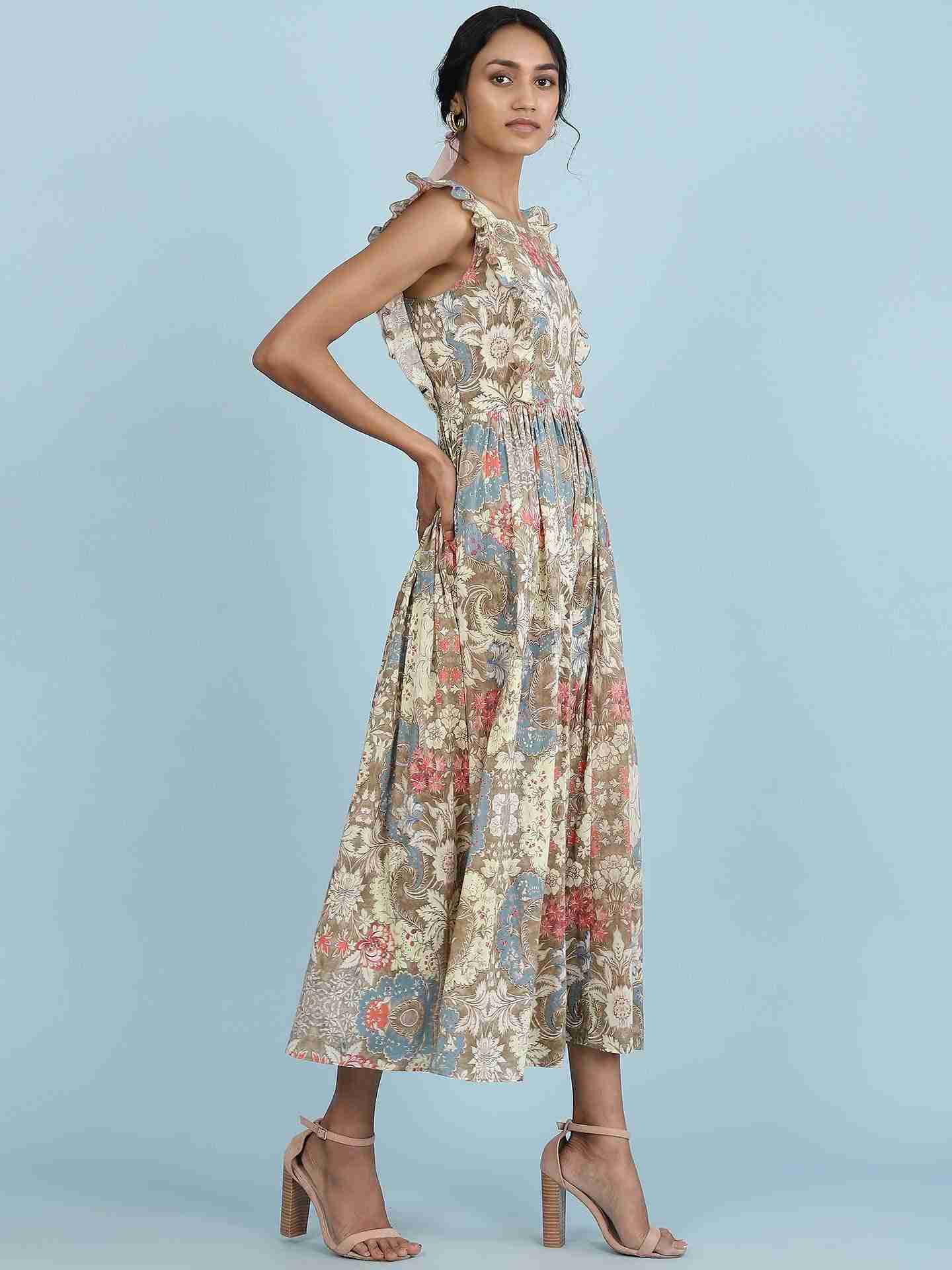 Ecru Tasvika Long Dress