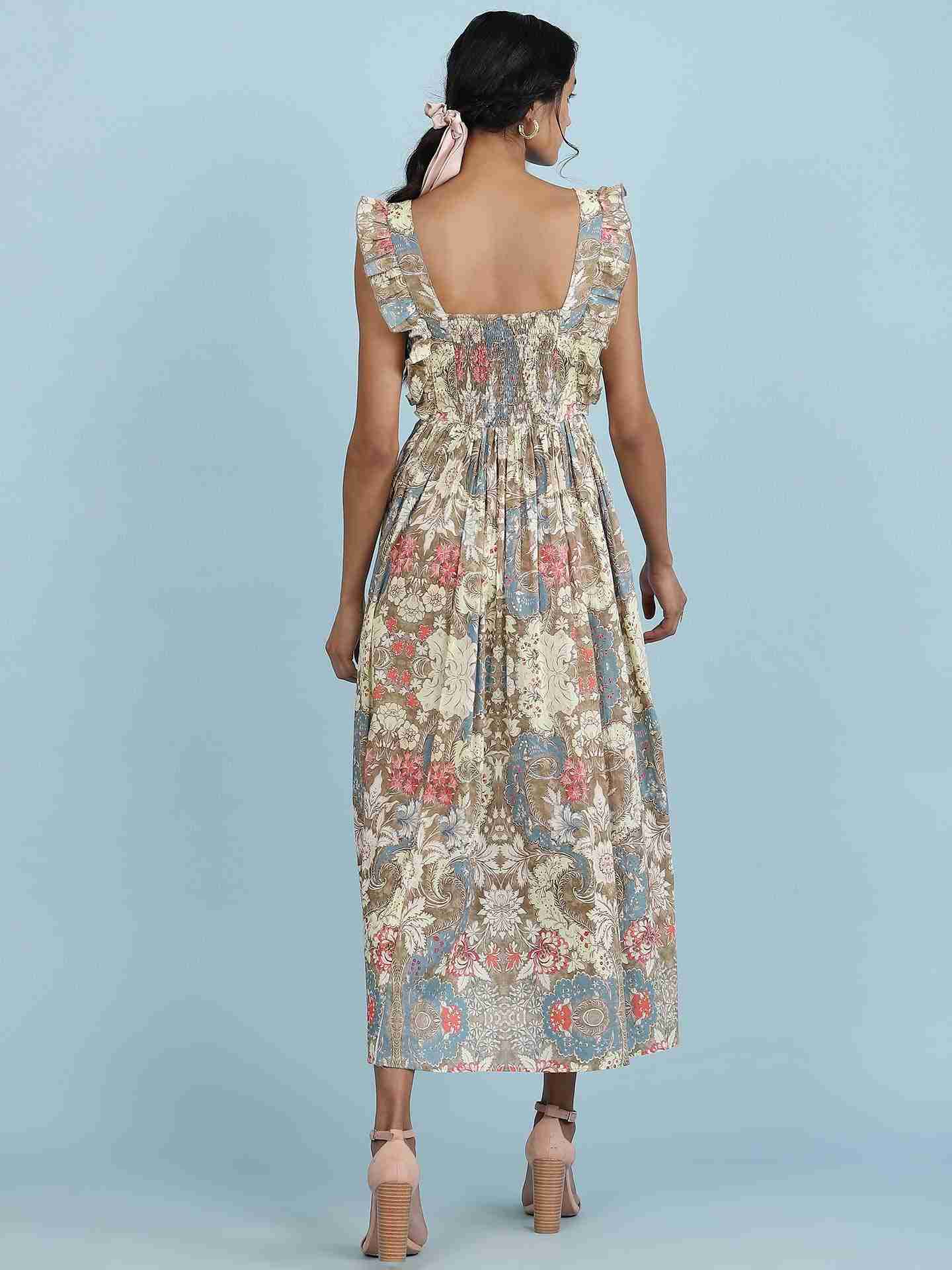 Ecru Tasvika Long Dress