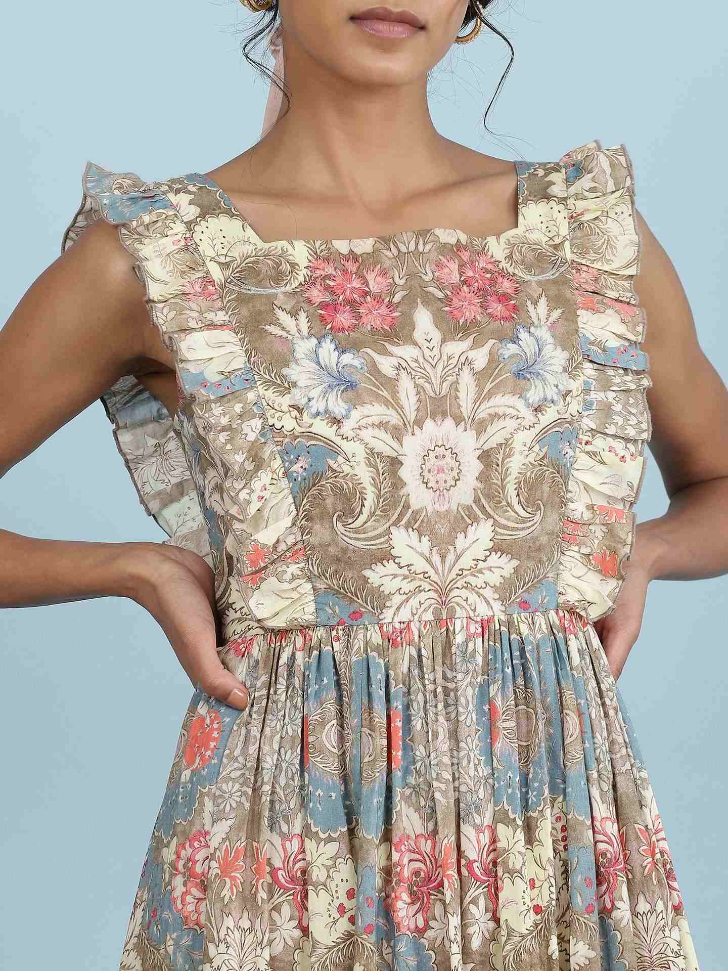 Ecru Tasvika Long Dress