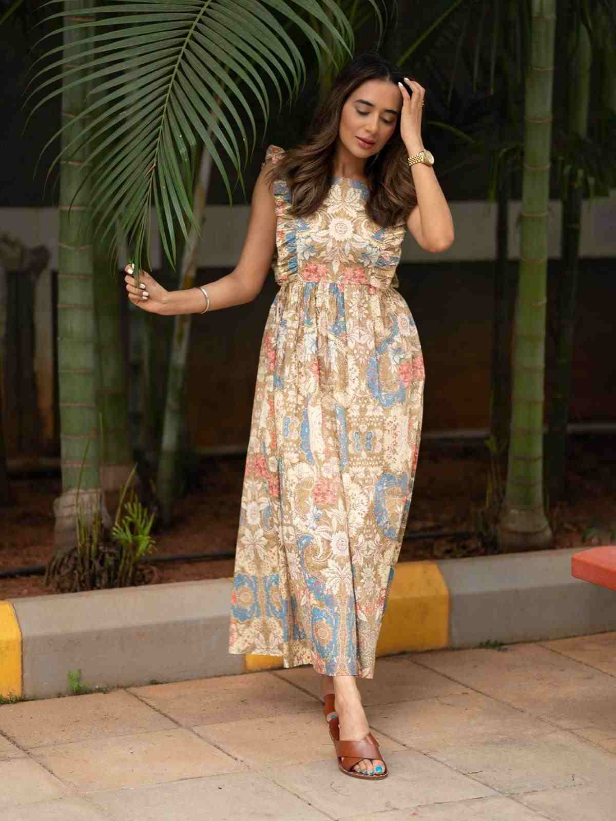 Ecru Tasvika Long Dress