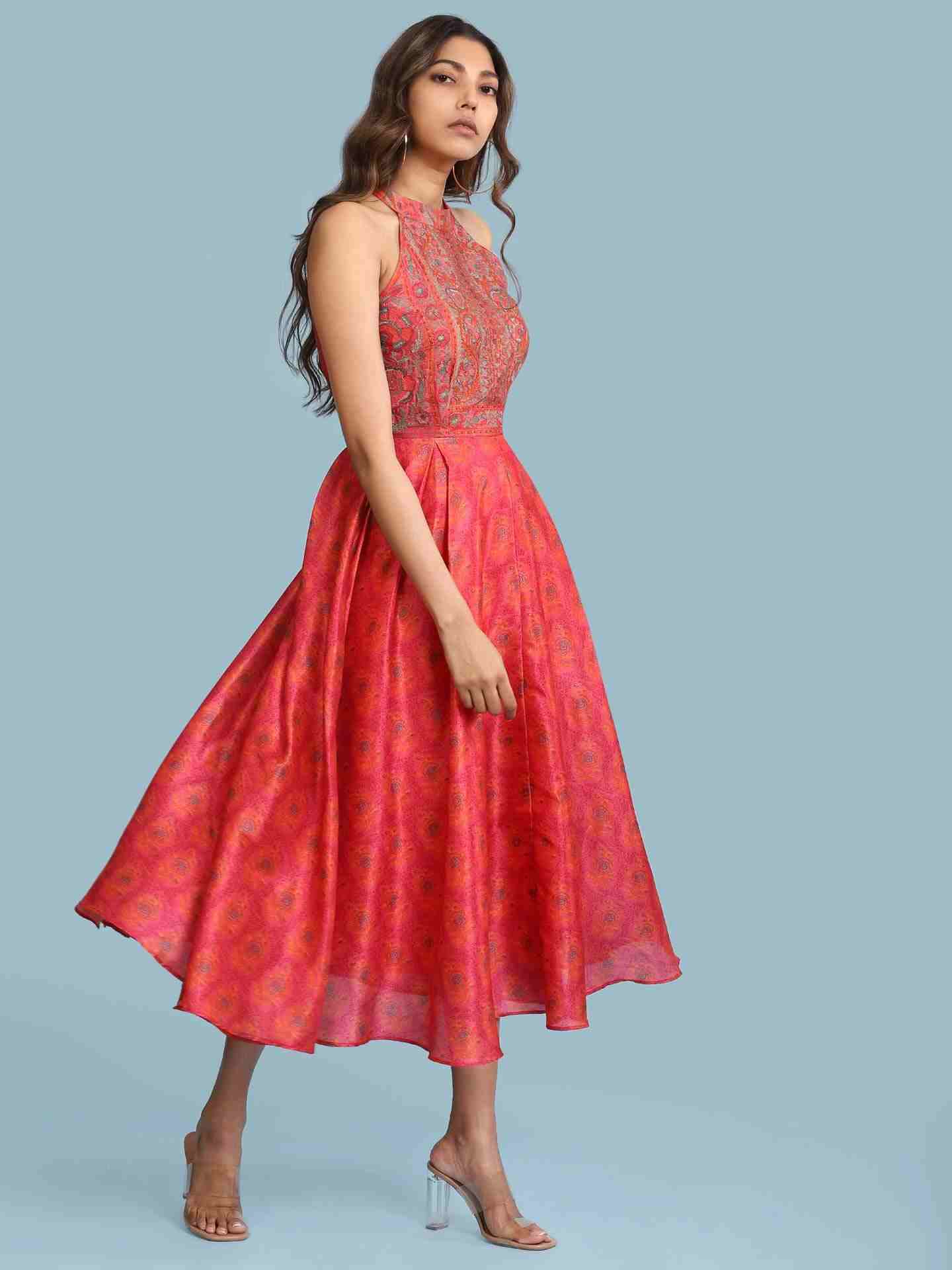 Red Geetika Long Dress