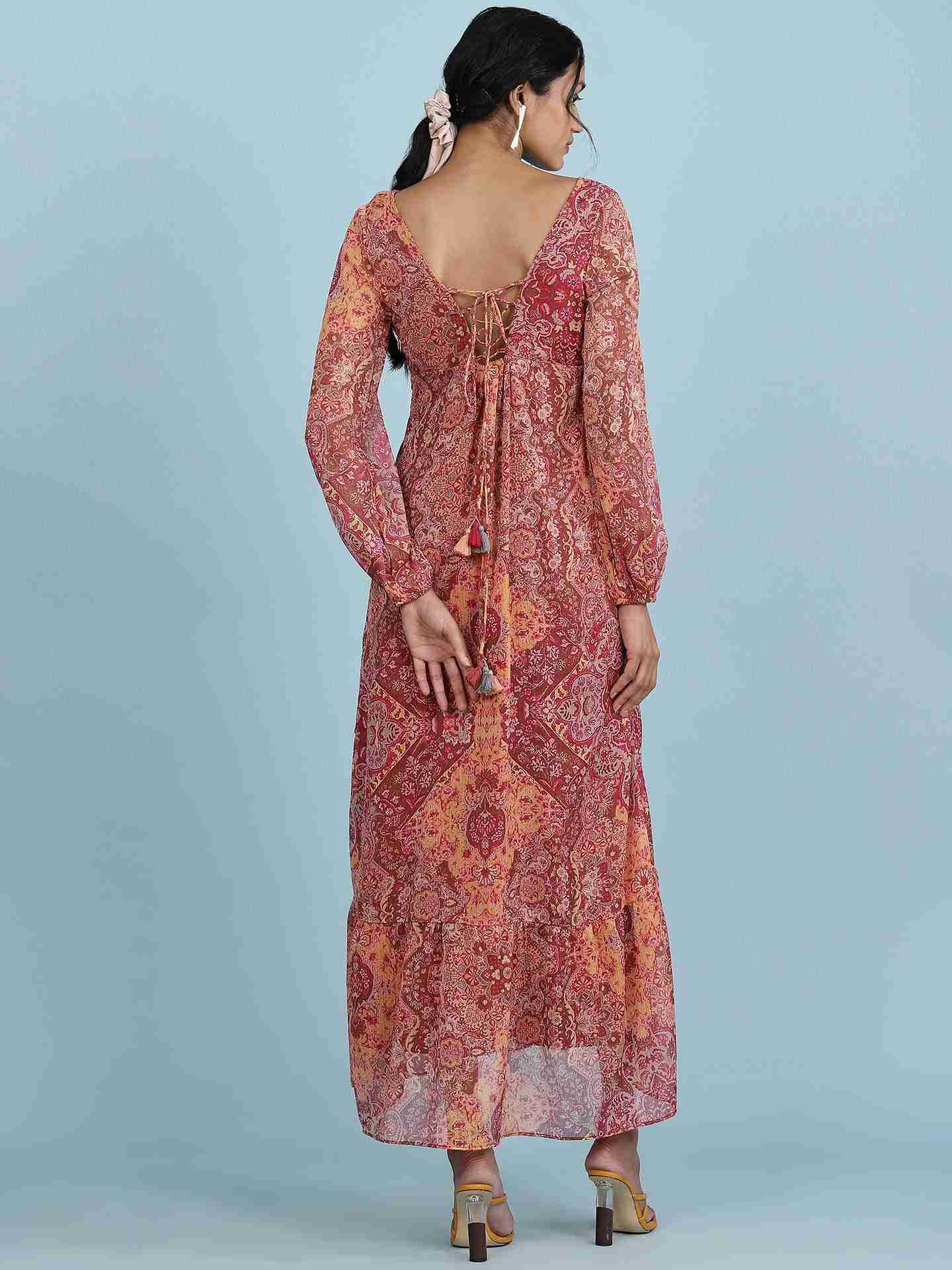 Orange Jagriti Long Dress